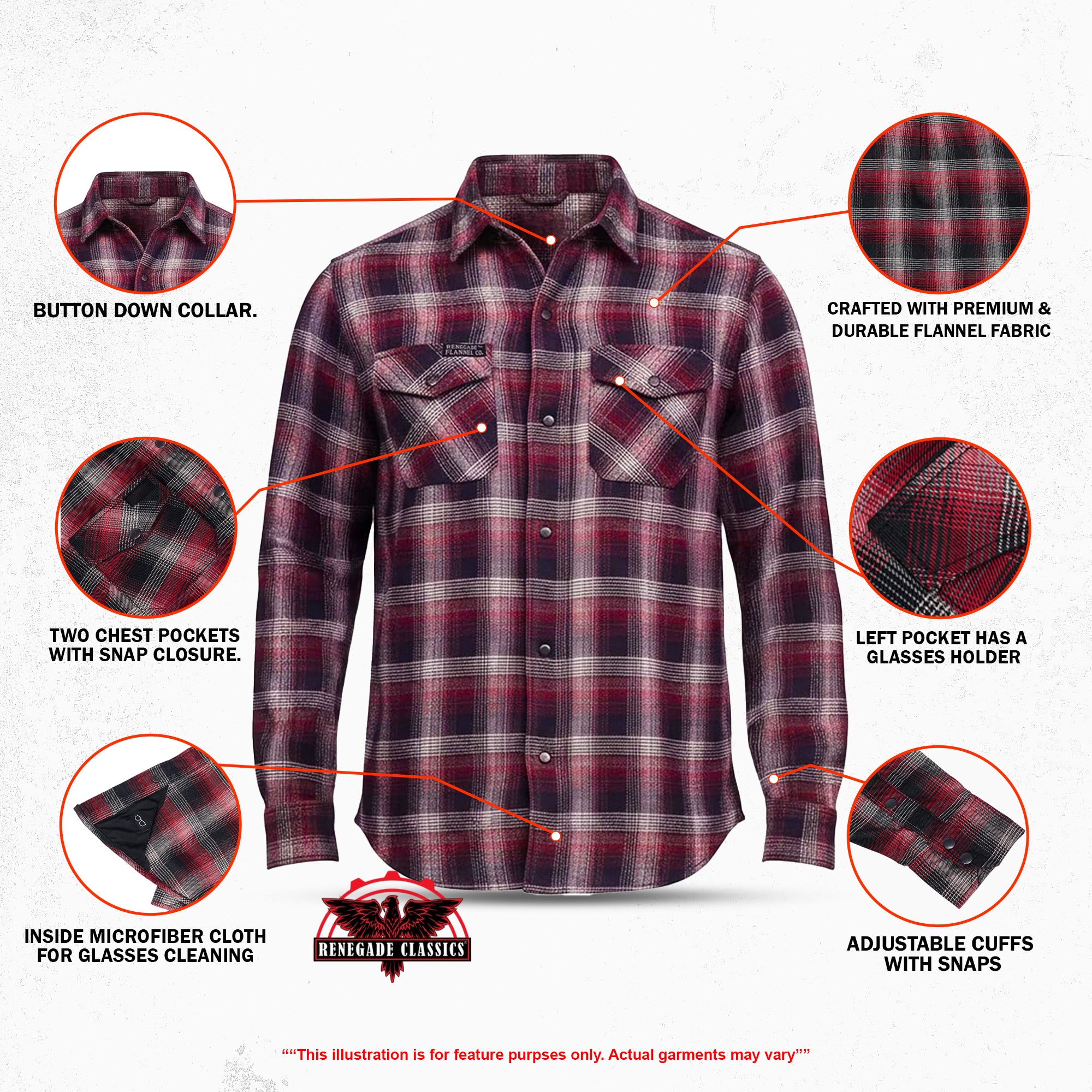 Riveter™ Men’s Maroon, Black, and White Flannel