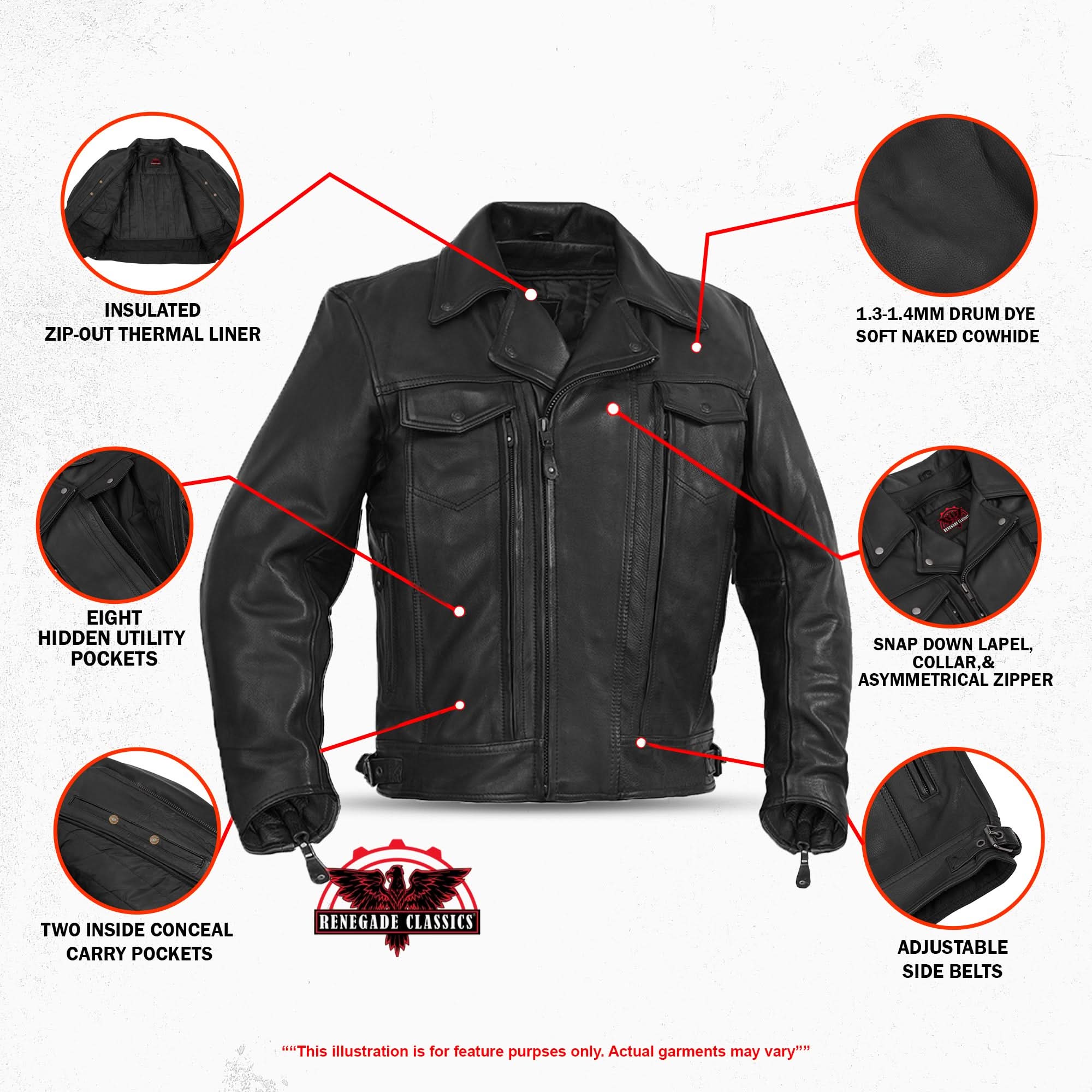 ShadowRider - Men's Leather Motorcycle Jacket