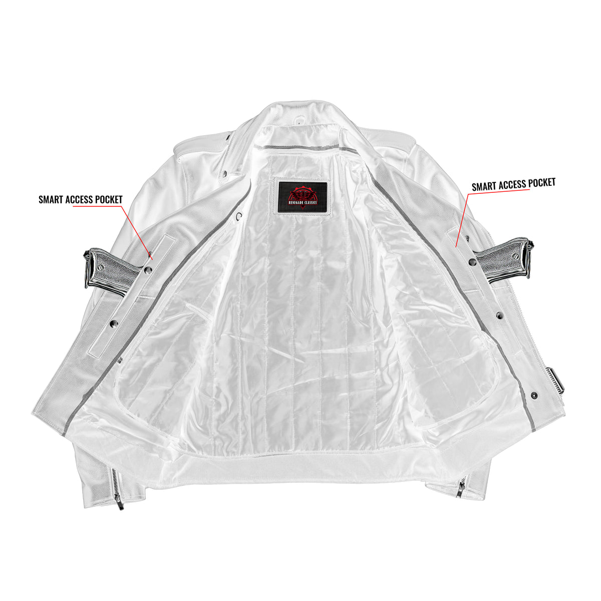 Command™ Men's Tall Leather Motorcycle Jacket