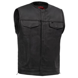 Cool Edge Mens Leather Motorcycle Vest