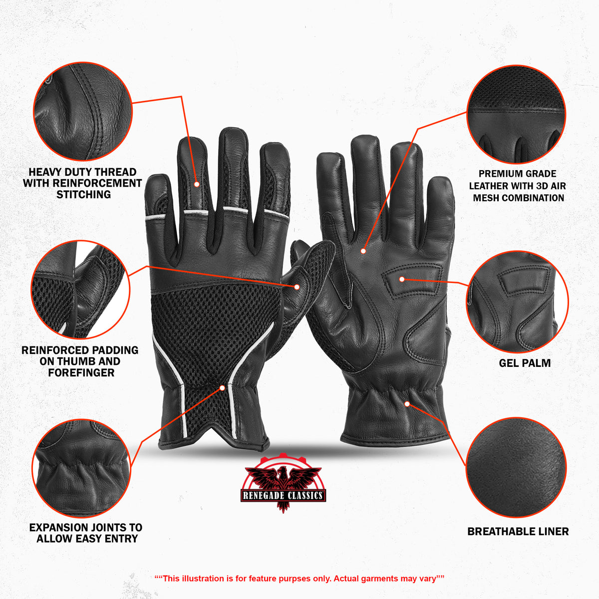 CoolCruise™ Mens motorcycle gloves