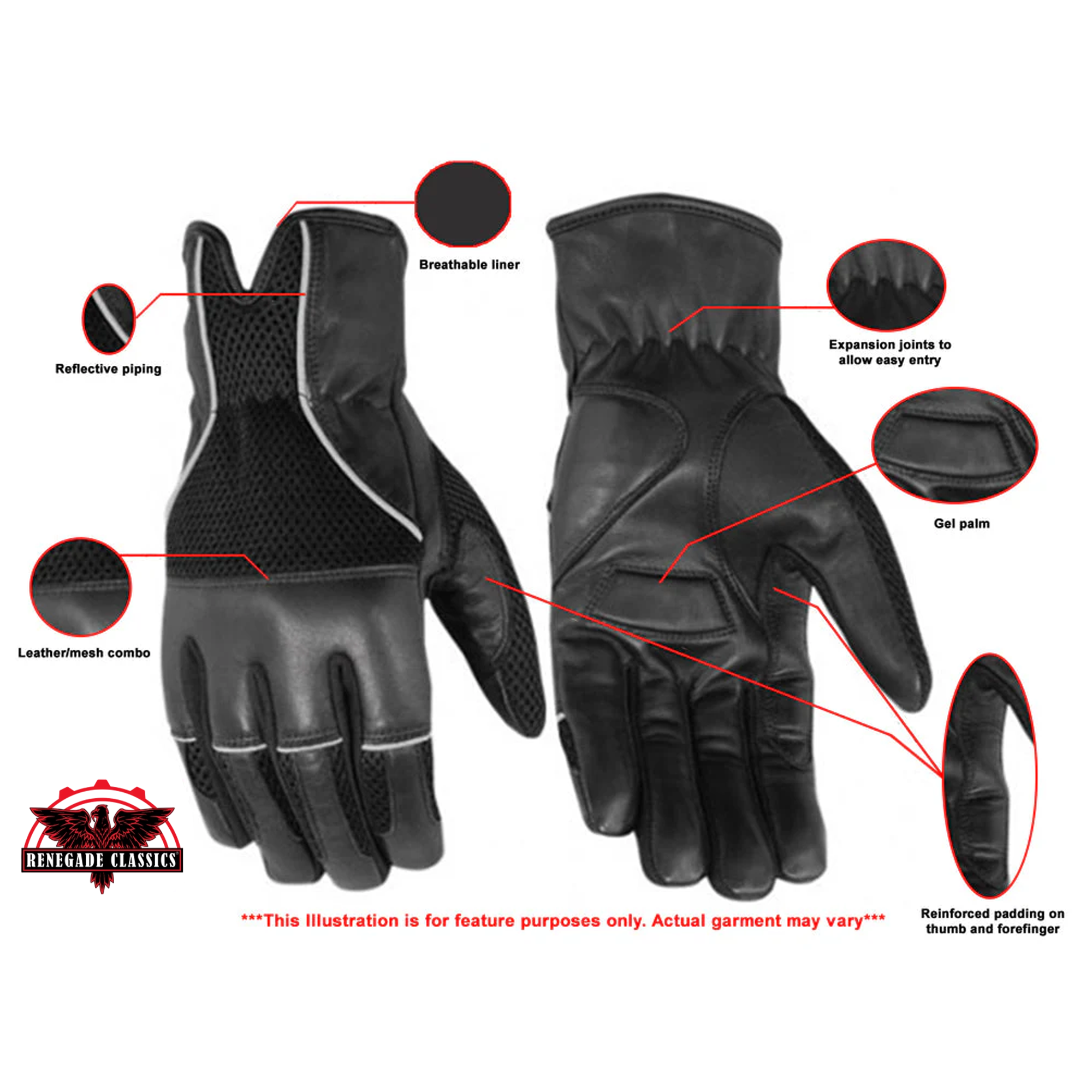 CoolCruise™  Mens motorcycle gloves