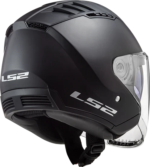 Copter Solid Open Face Motorcycle Helmet W/ SunShield Matte Black