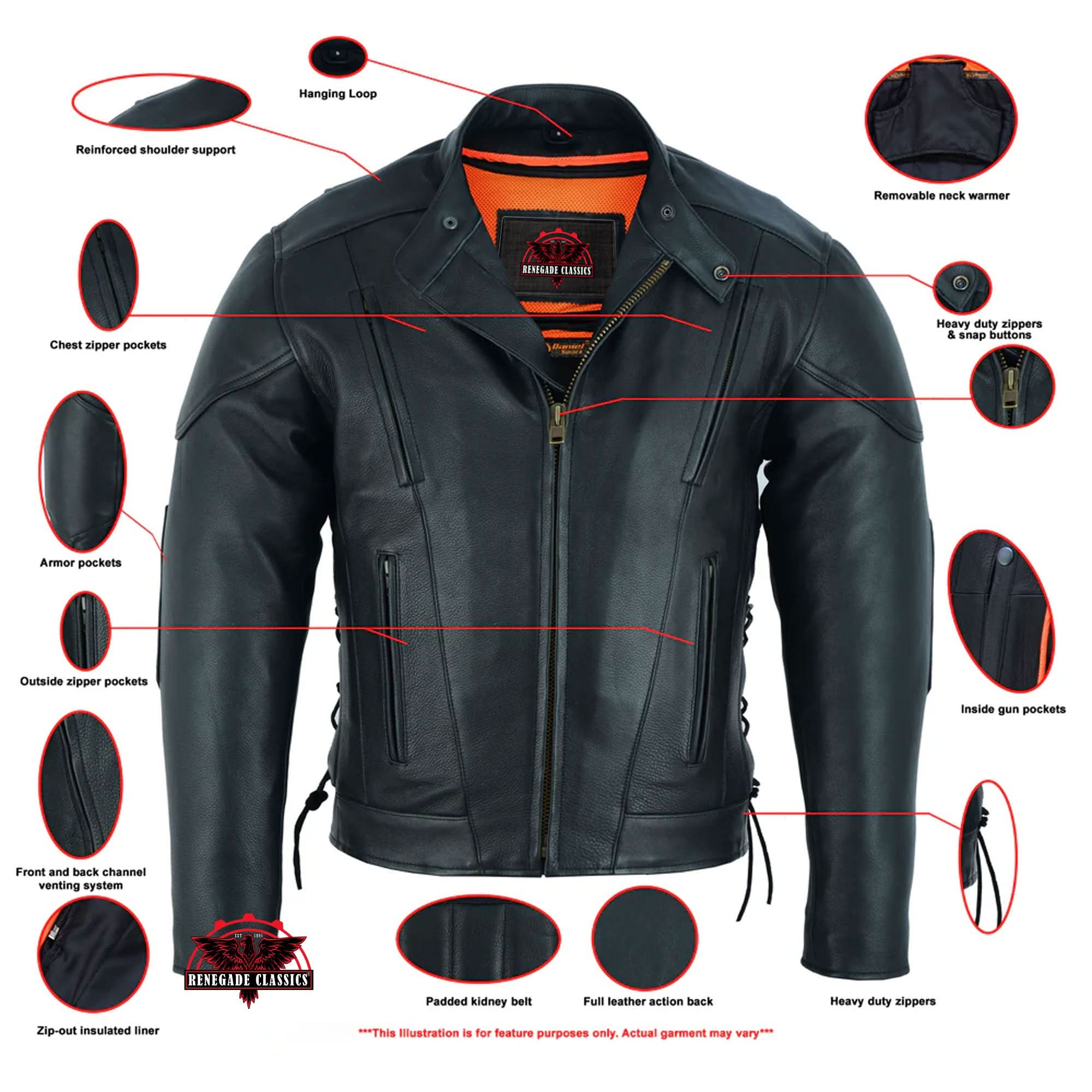 Corsair™ Men's Leather Motorcycle Jacket