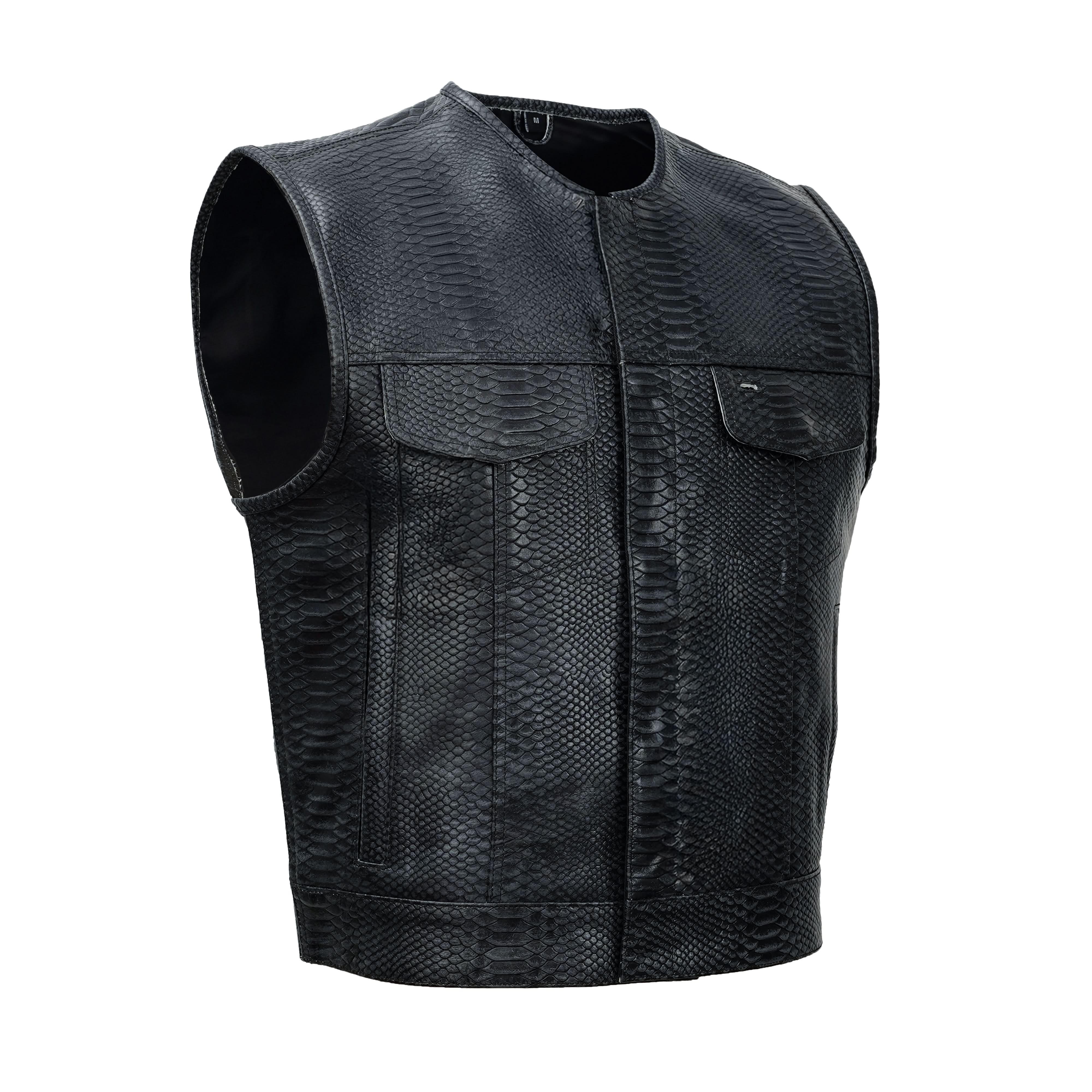 Leather Fang Lowcut Men's Leather Vest