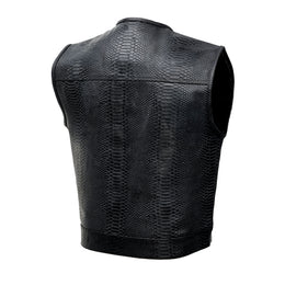 Leather Fang Lowcut Men's Leather Vest