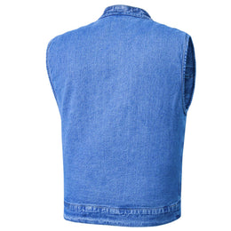 Crux Mens Denim Motorcycle Vest
