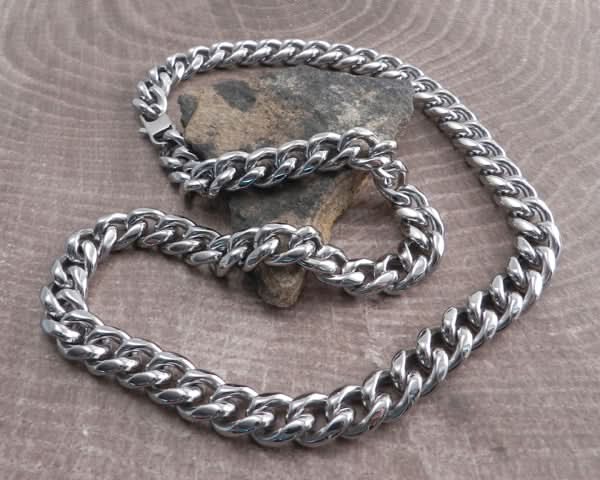 Cuban Smooth Leash XL 12mm Stainless Steel Necklace 22"