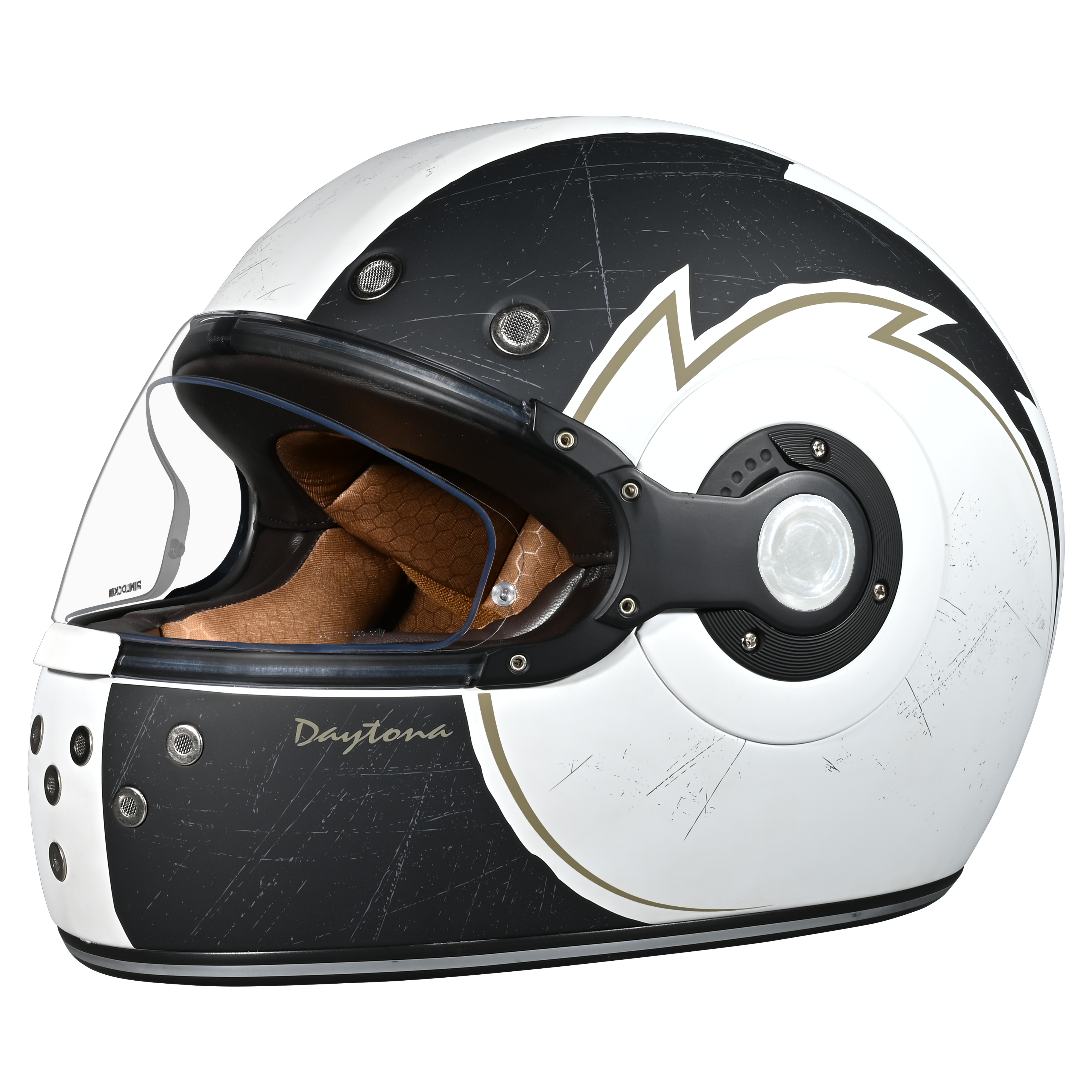 DOT Daytona Retro Full Face Motorcycle Helmet: Vintage Style for Men, Women, & Youth - W/ Blitz