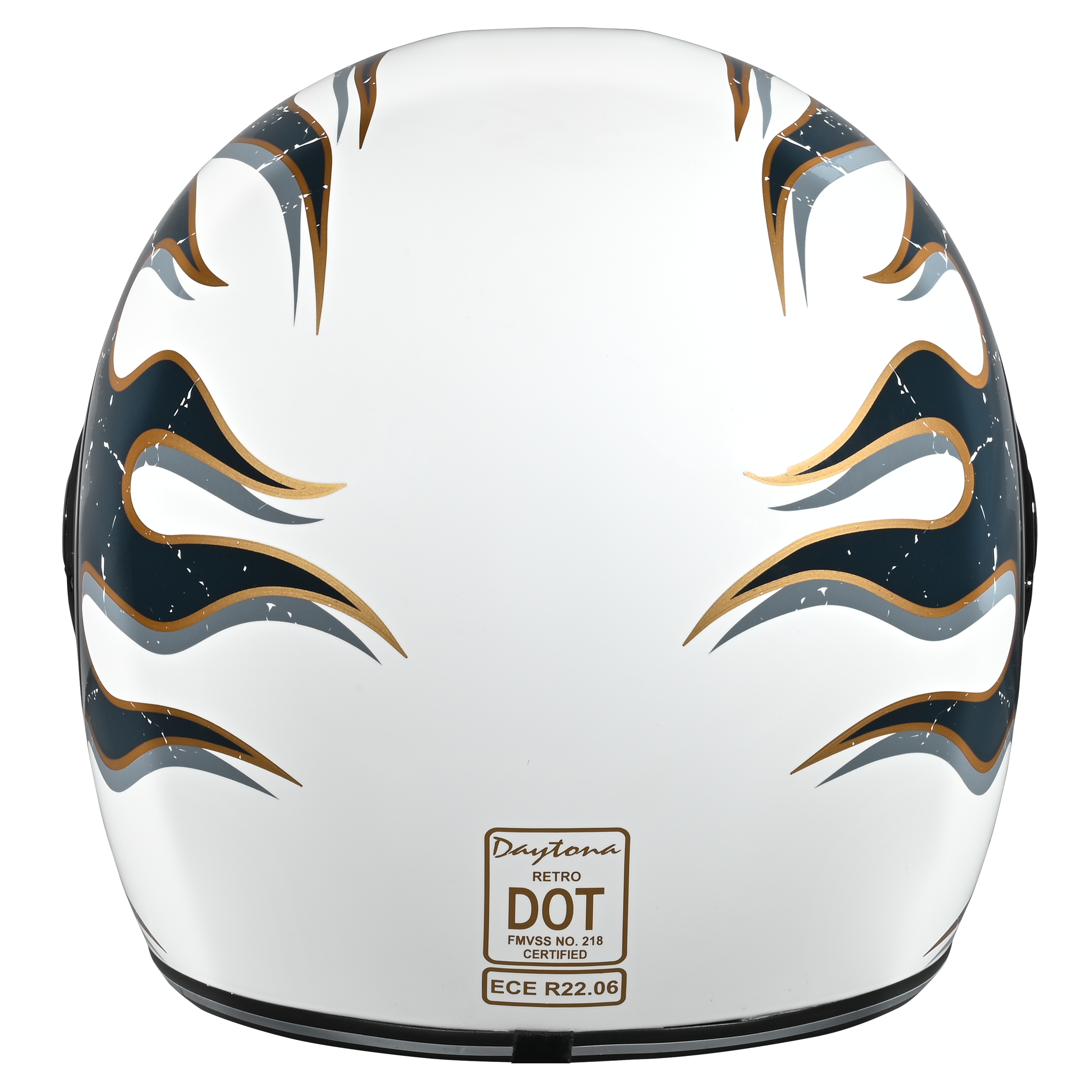 DOT Daytona Retro Full Face Motorcycle Helmet: Vintage Style for Men, Women, & Youth - W/ Flames
