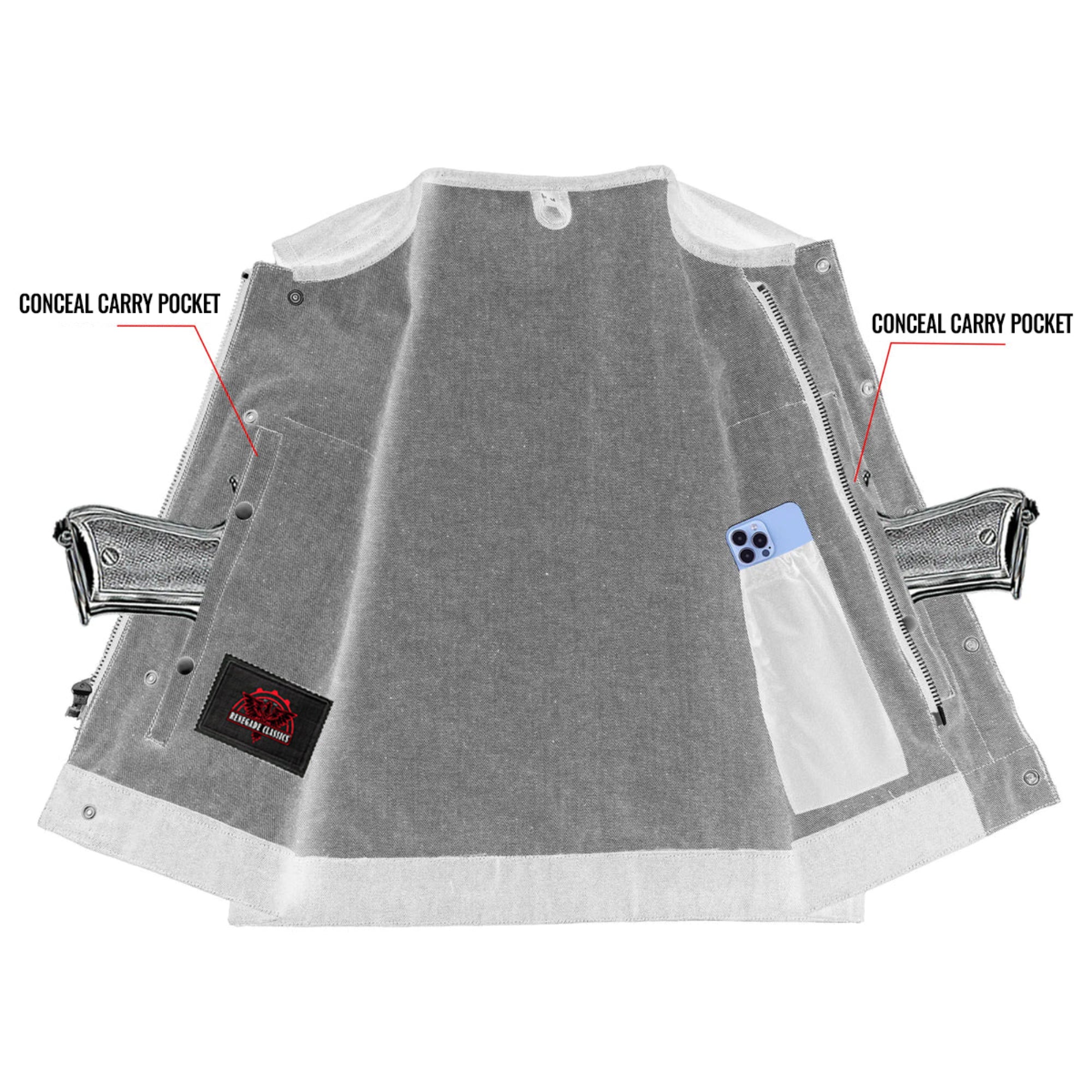Dirt Nap Mens Denim Motorcycle Vest