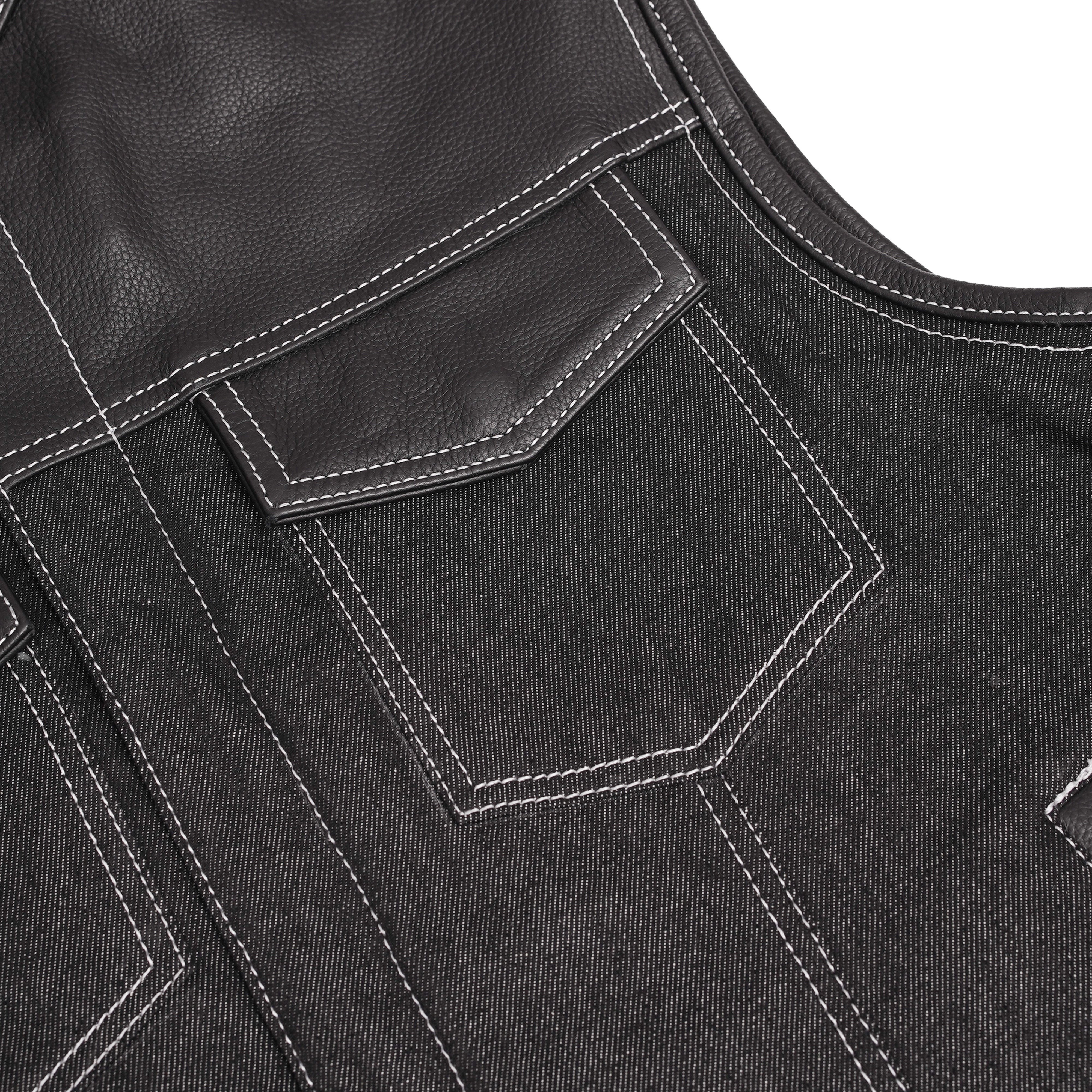 Stormskin™ Men's Leather-Denim Combo Motorcycle Vest