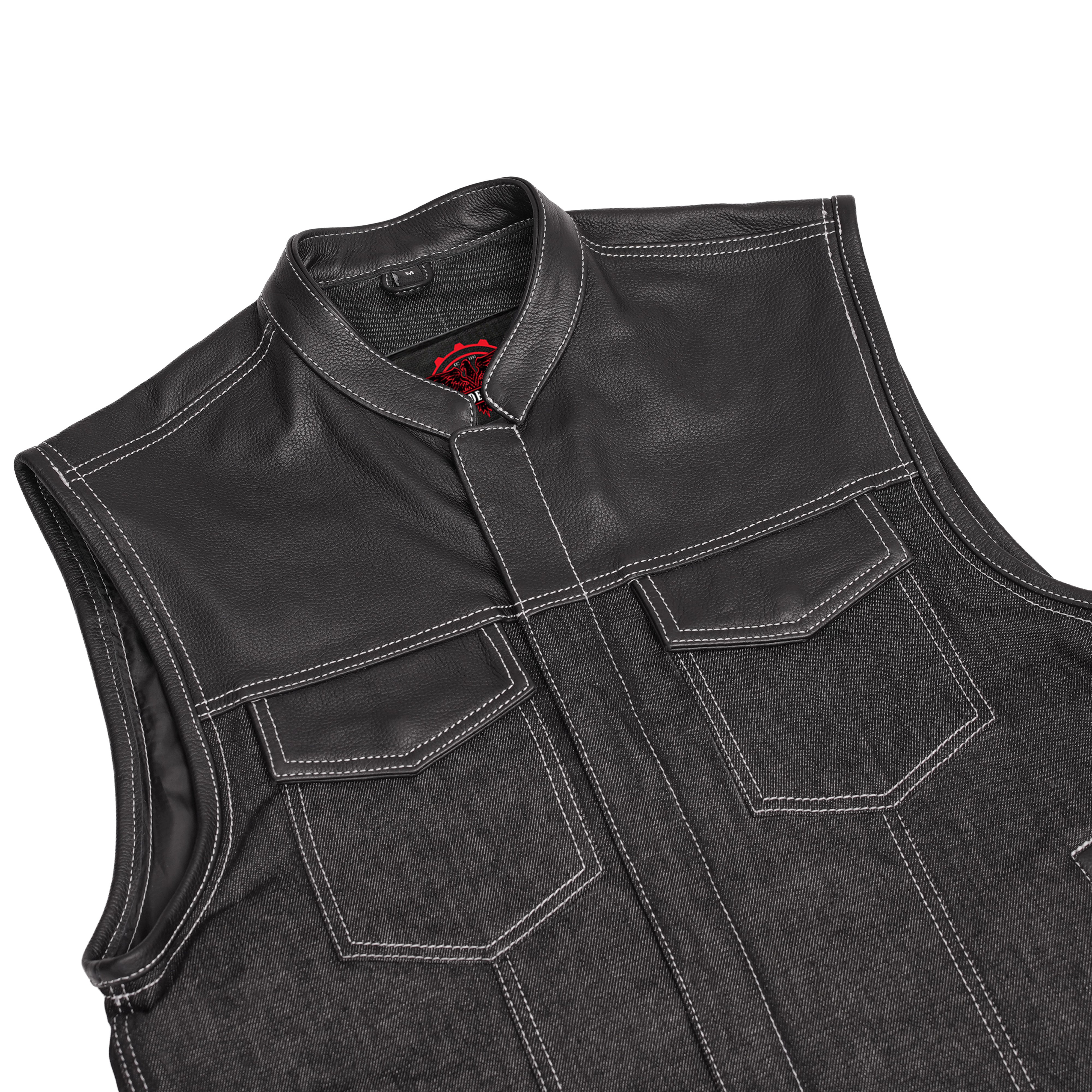 Stormskin™ Men's Leather-Denim Combo Motorcycle Vest
