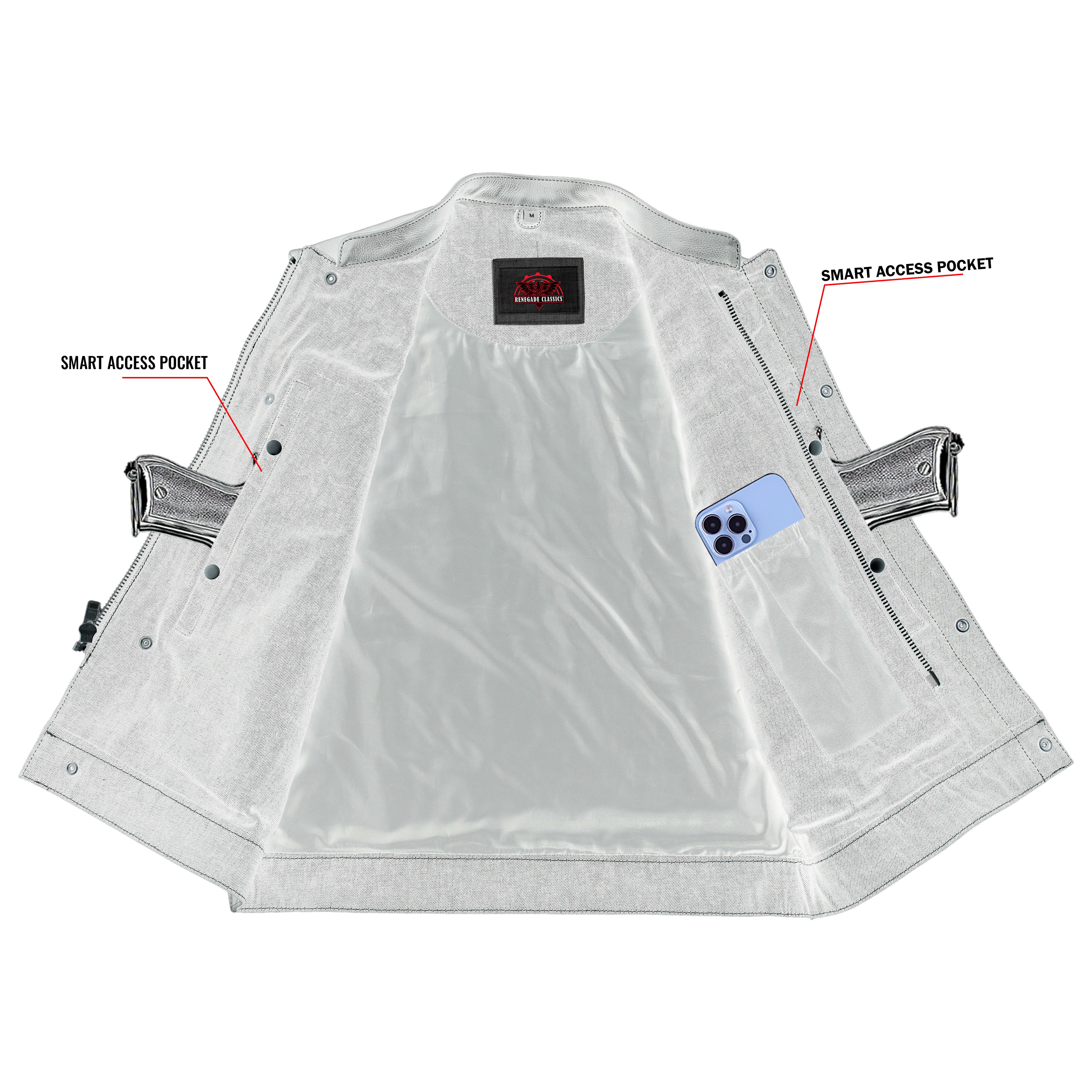 Stormskin™ Men's Leather-Denim Combo Motorcycle Vest