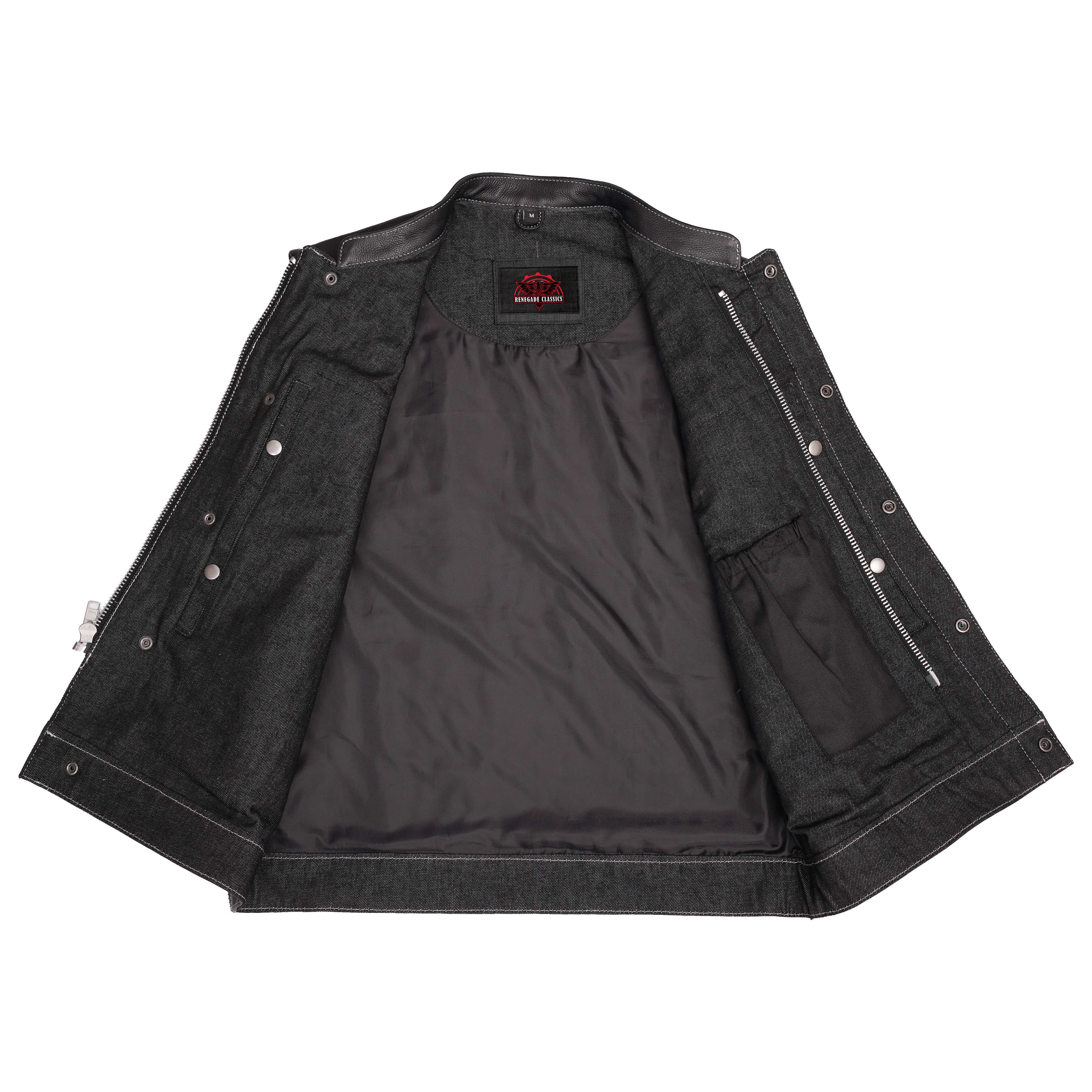 Stormskin™ Men's Leather-Denim Combo Motorcycle Vest