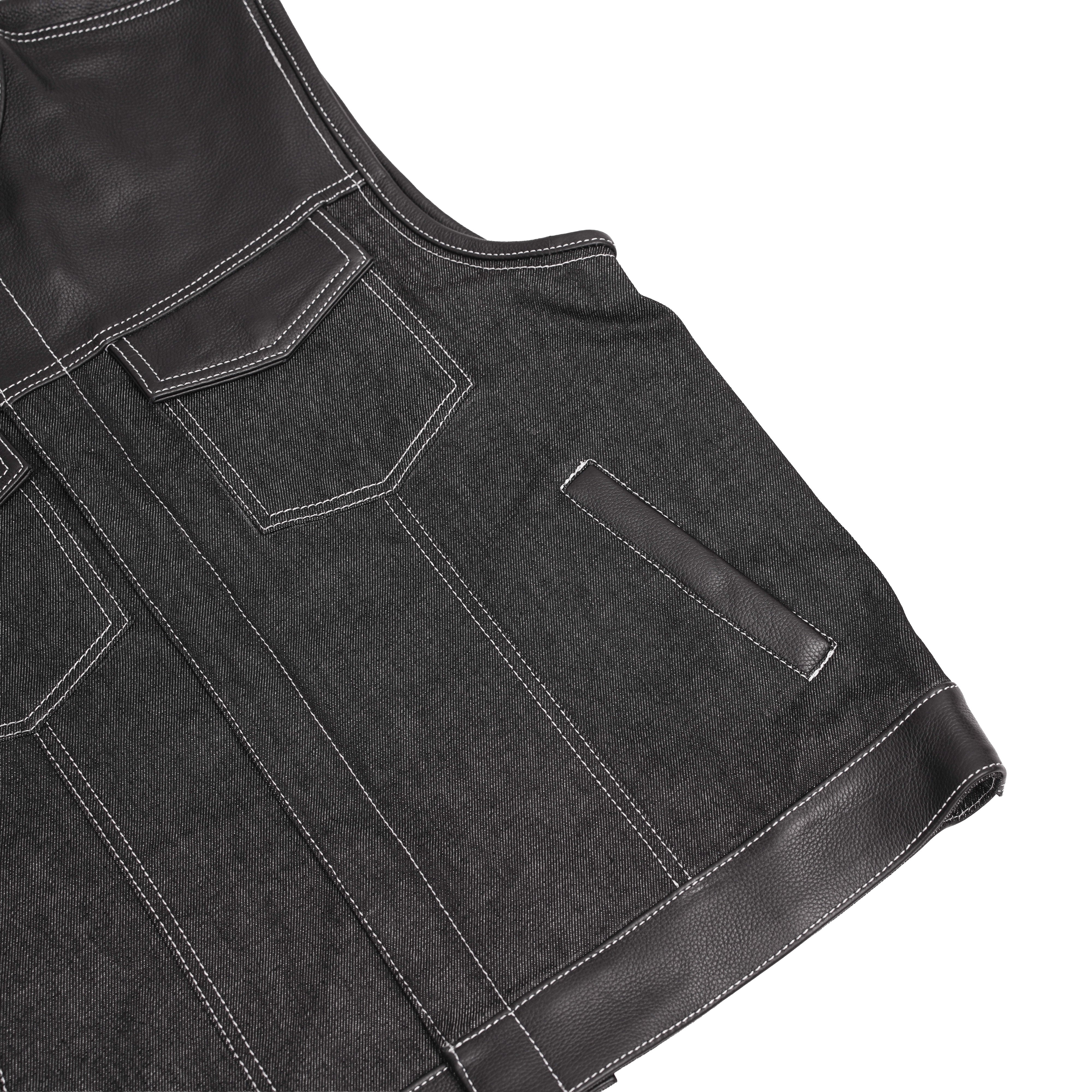 Stormskin™ Men's Leather-Denim Combo Motorcycle Vest