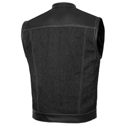 Stormskin™ Men's Leather-Denim Combo Motorcycle Vest