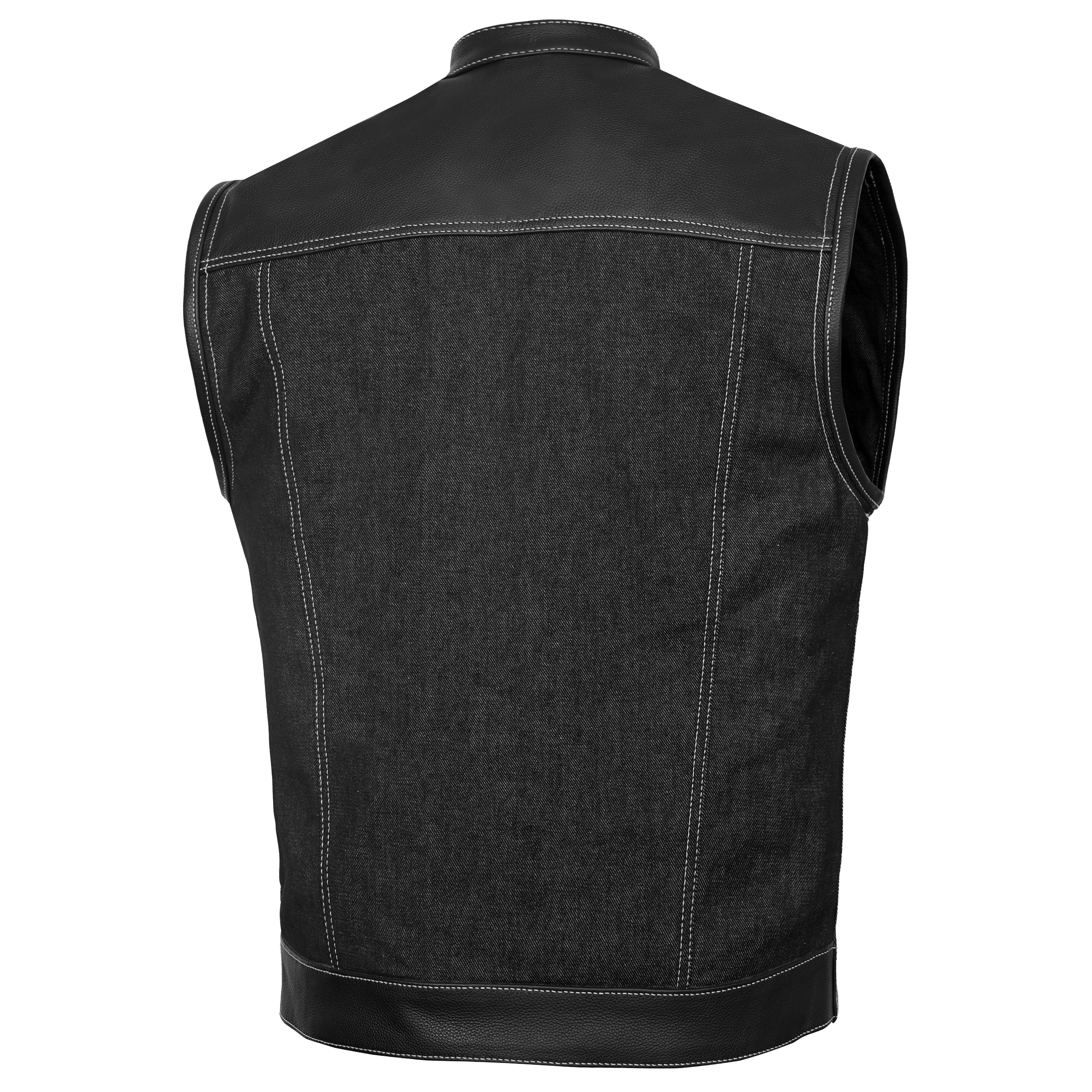 Stormskin™ Men's Leather-Denim Combo Motorcycle Vest