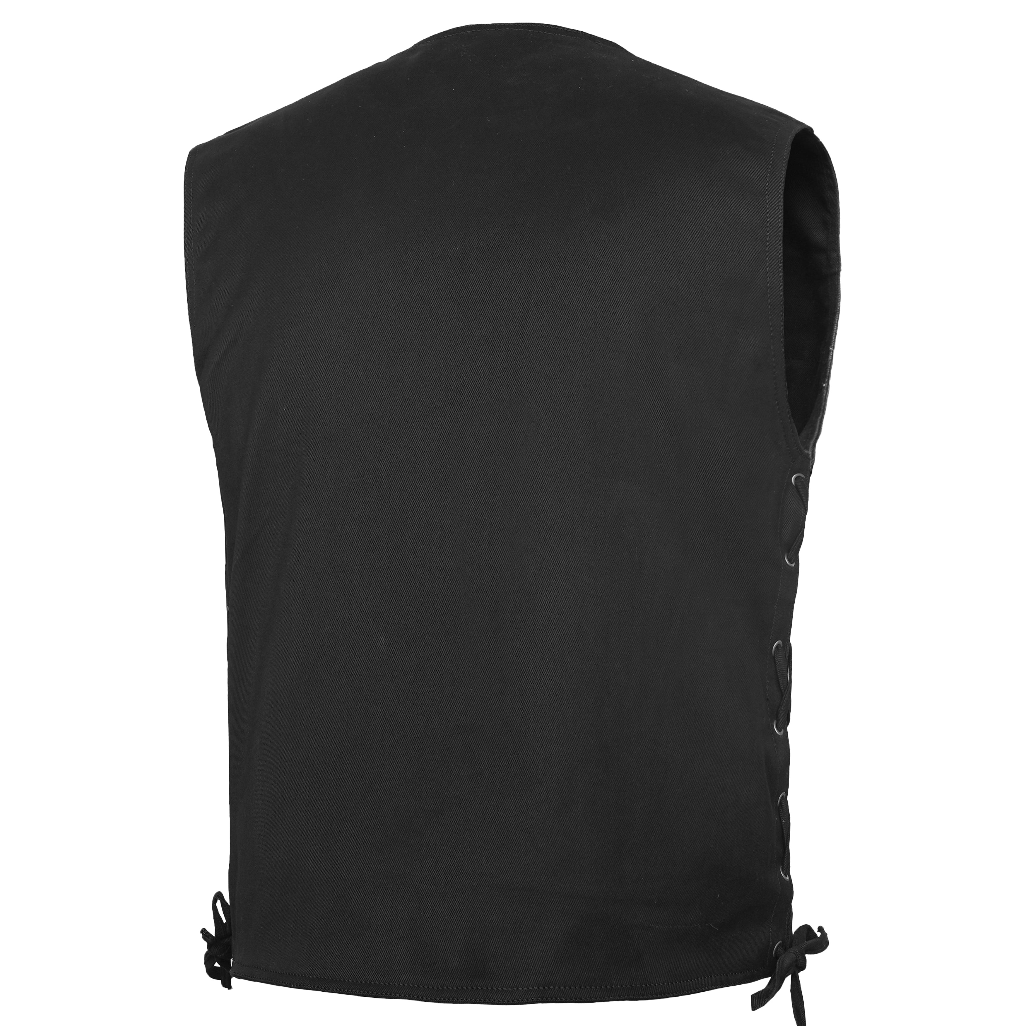 Outrider Men's Classic Black Denim Motorcycle  Vest