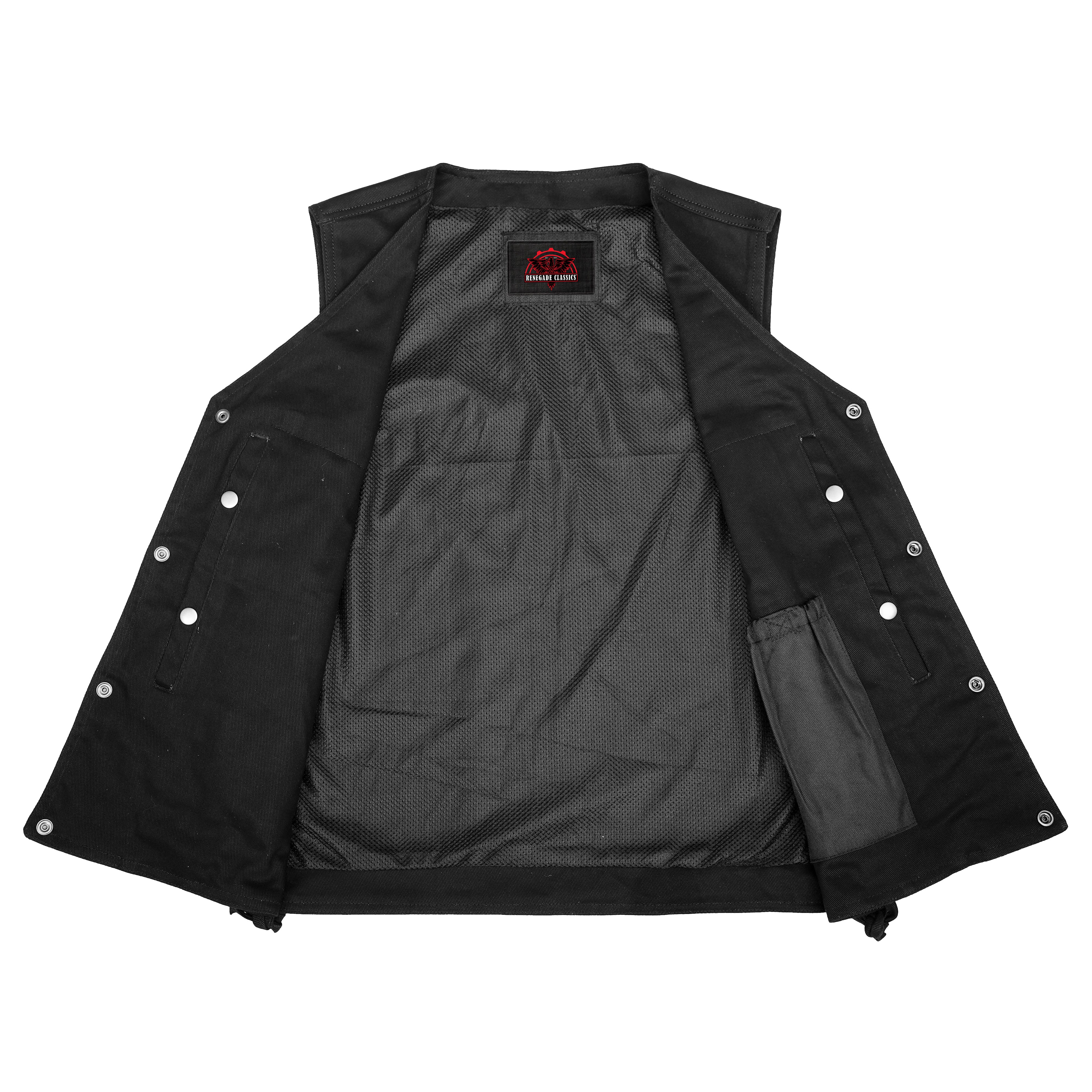 Outrider Men's Classic Black Denim Motorcycle  Vest