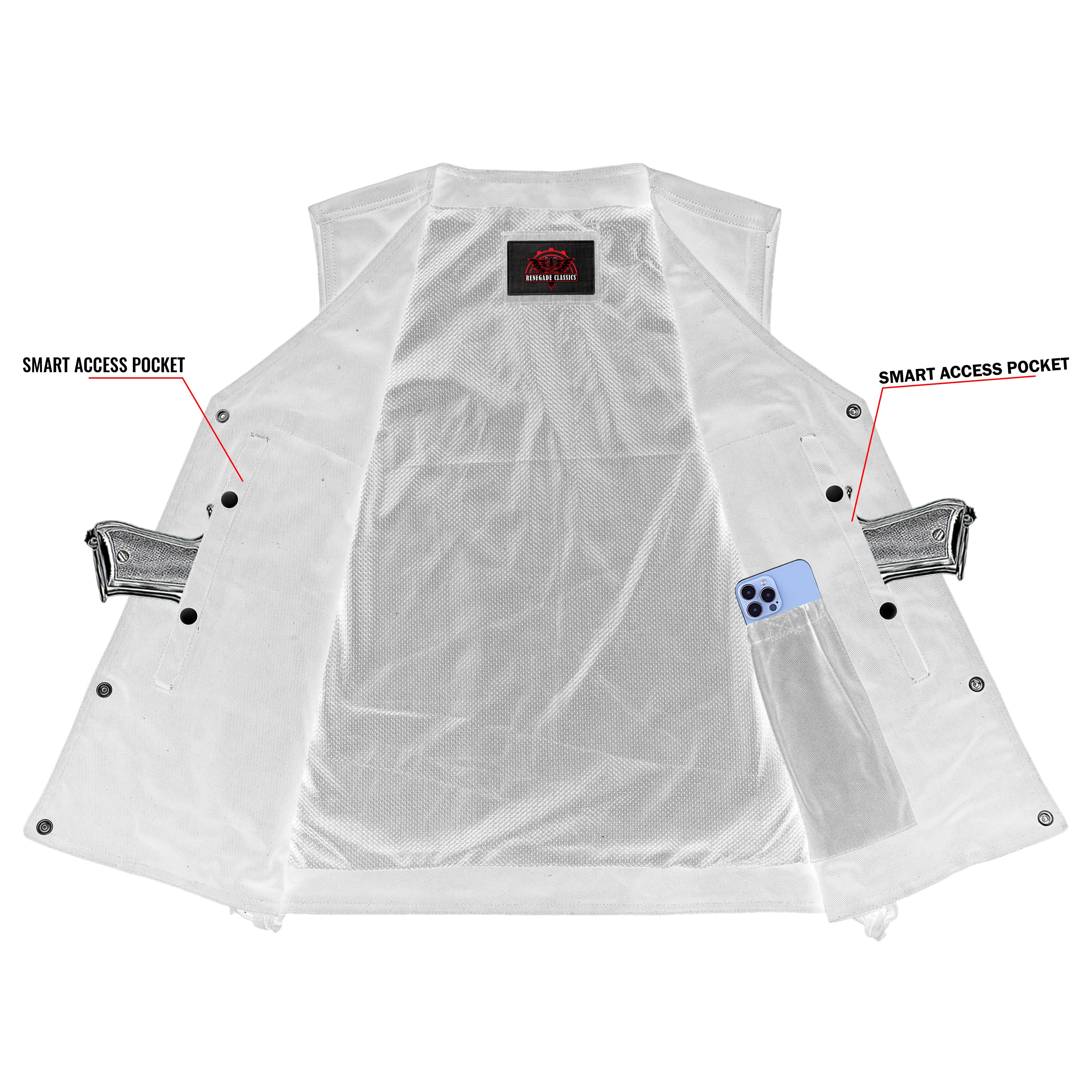Outrider Men's Classic Black Denim Motorcycle  Vest