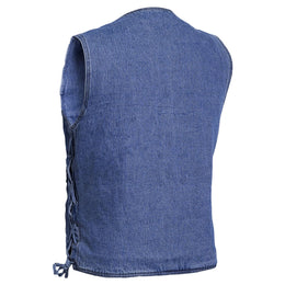 Seawaves™ Men's Blue Denim Motorcycle Vest