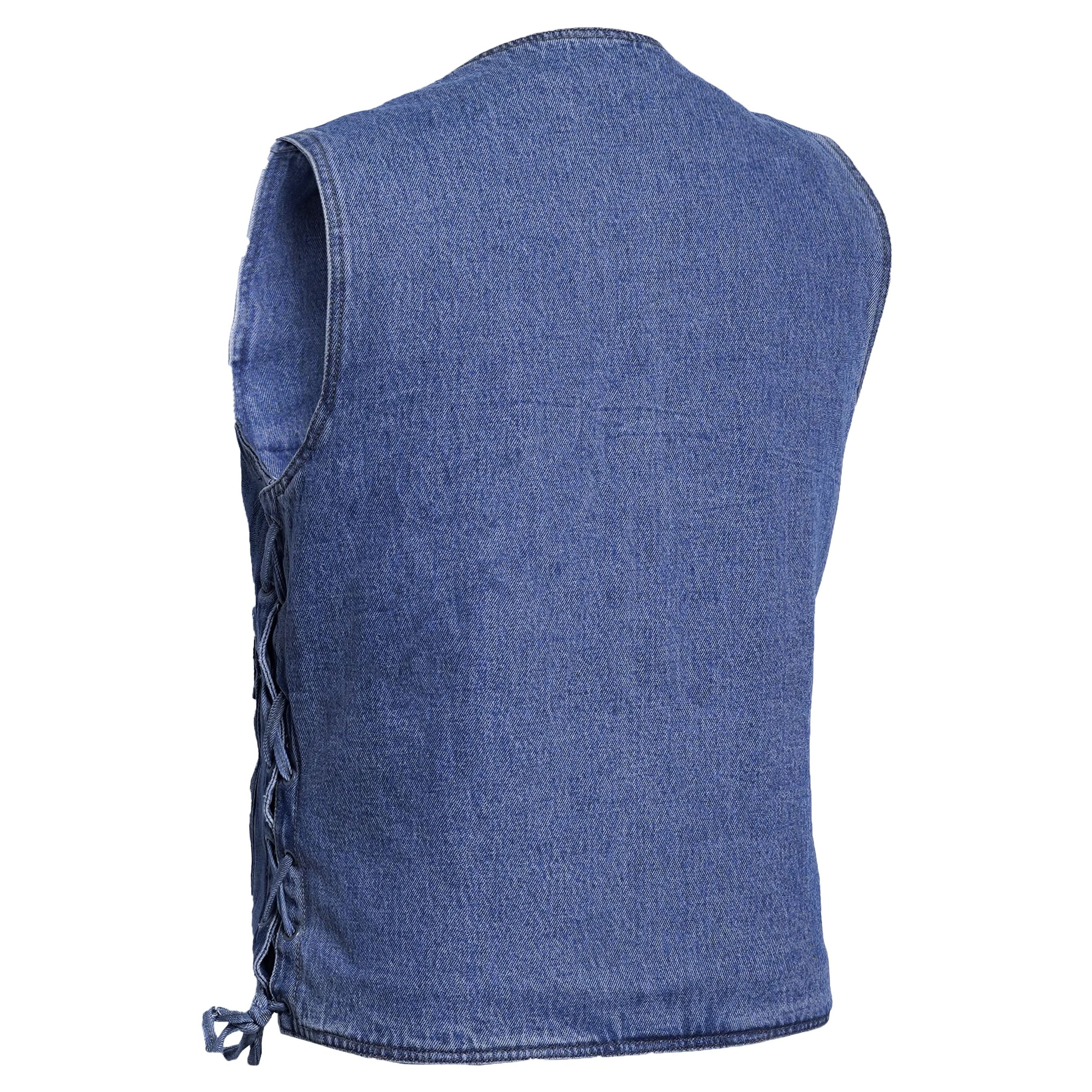 Seawaves™ Men's Blue Denim Motorcycle Vest