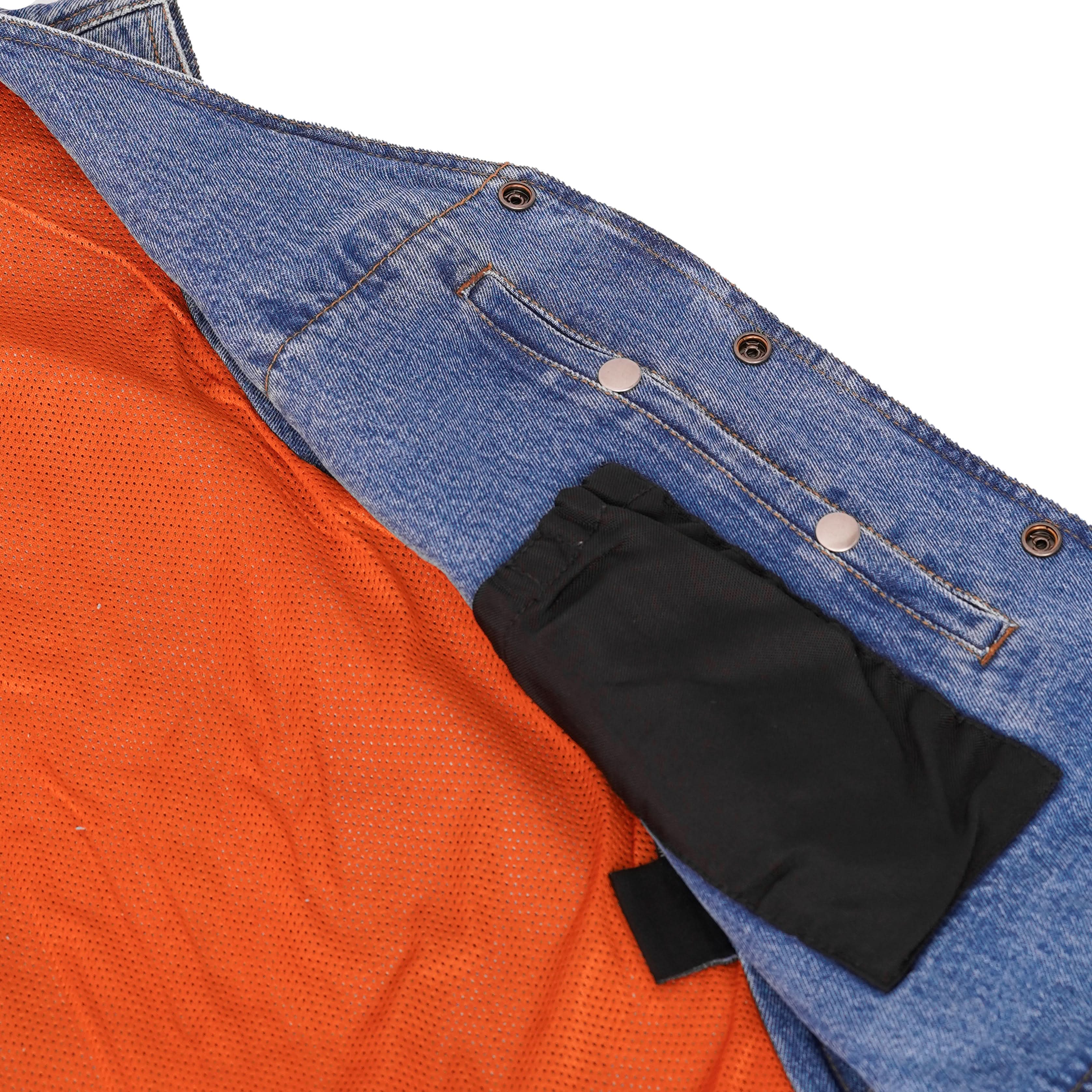 Seawaves™ Men's Blue Denim Motorcycle Vest