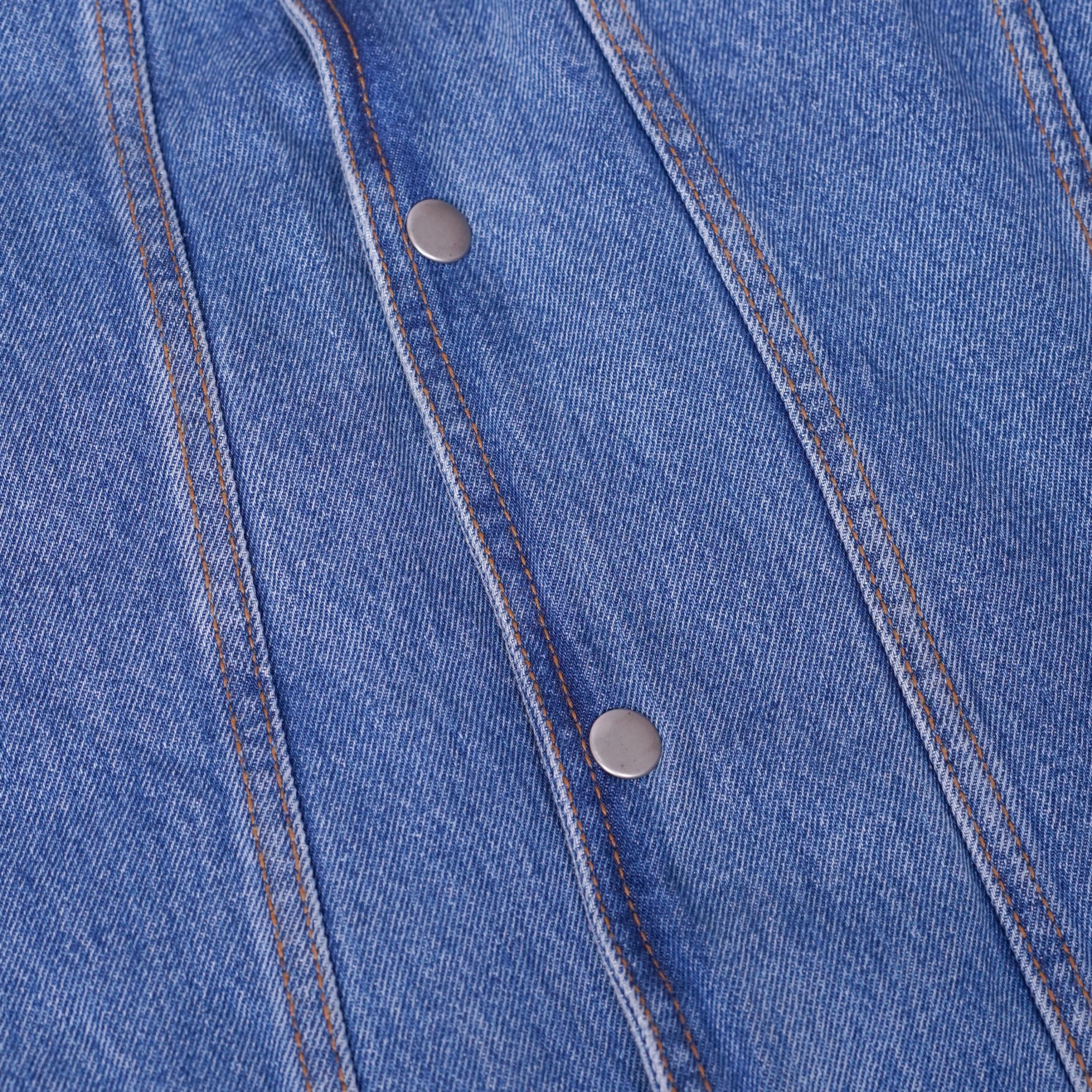Seawaves™ Men's Blue Denim Motorcycle Vest