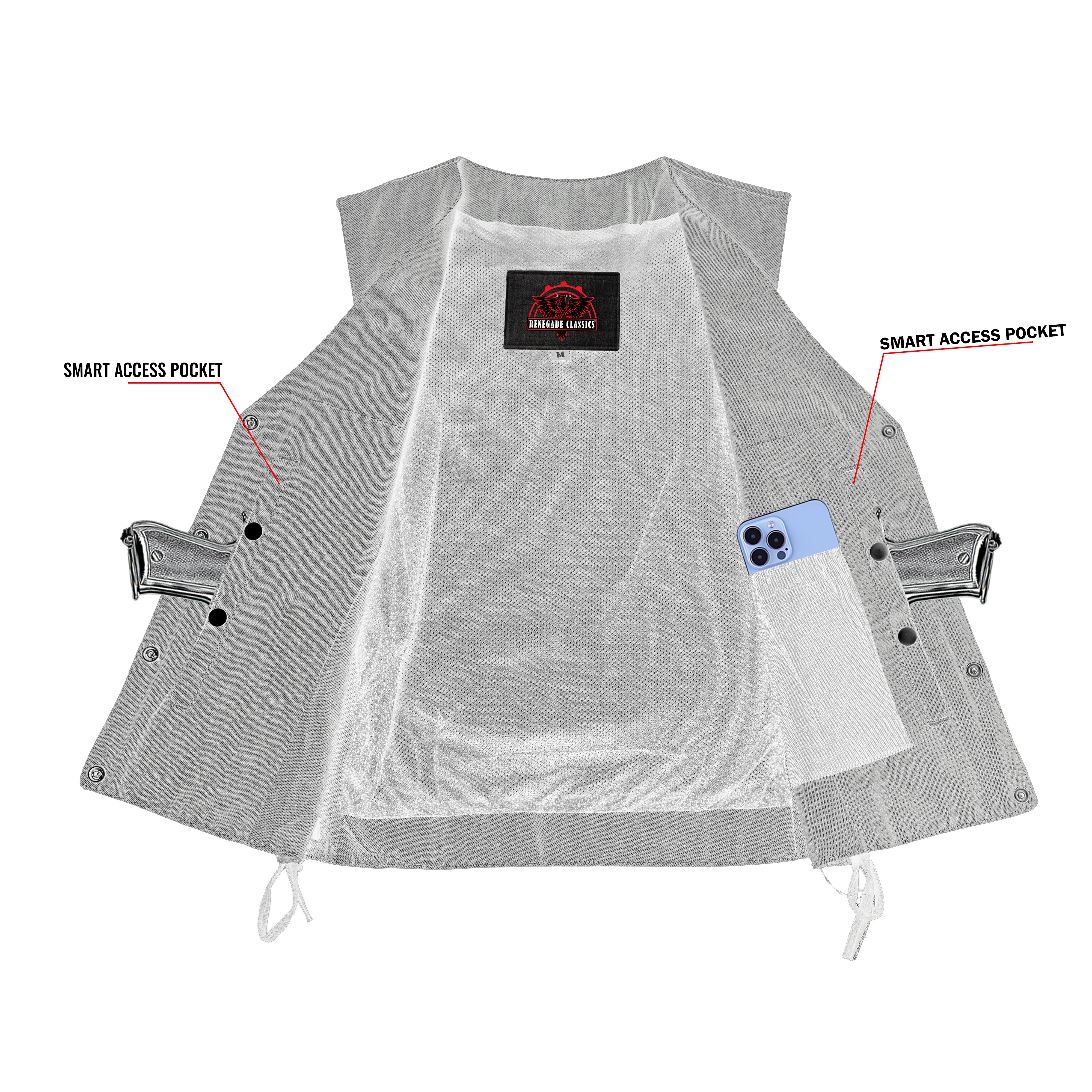 Storm™ Gray womens denim vest