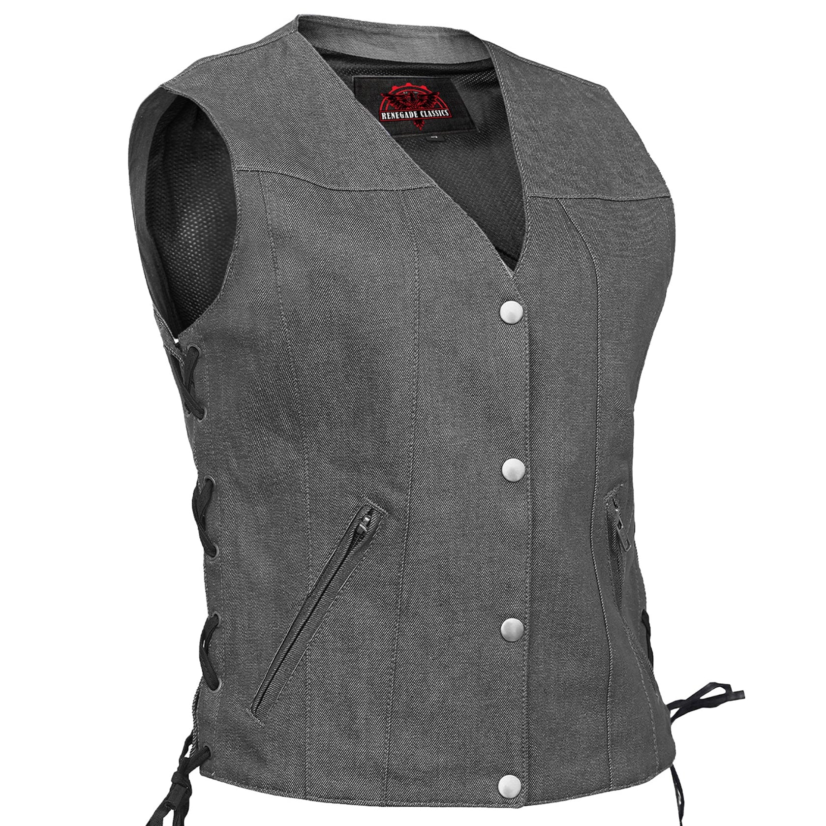 Storm™ Gray womens denim vest