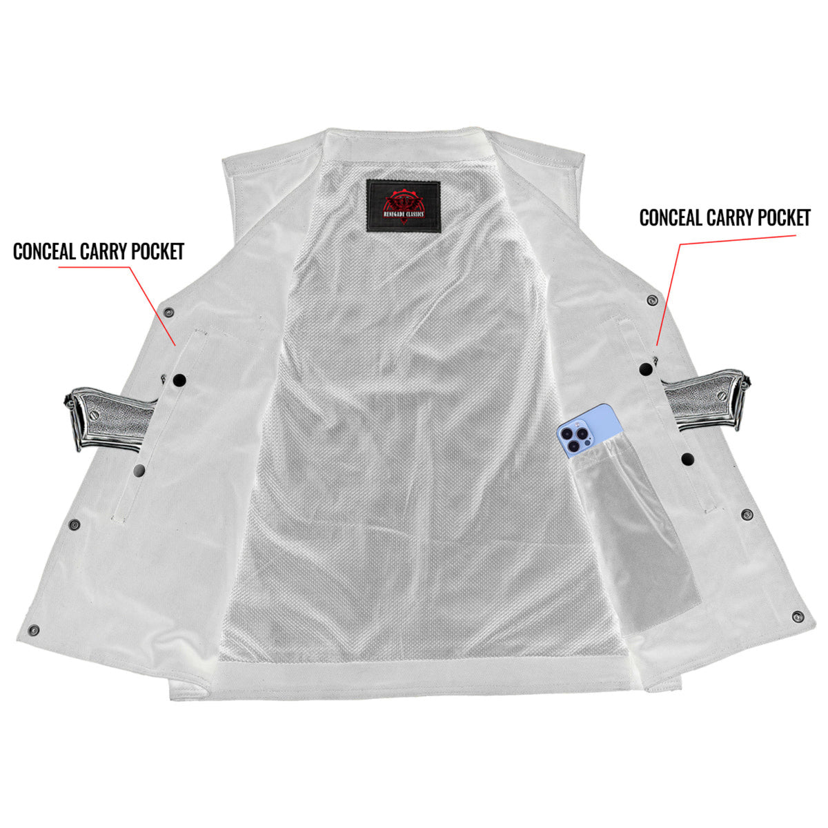 Hardrock Mens Denim Motorcycle Vest