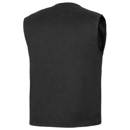 Black Shield™ Men's Black Denim Motorcycle Vest