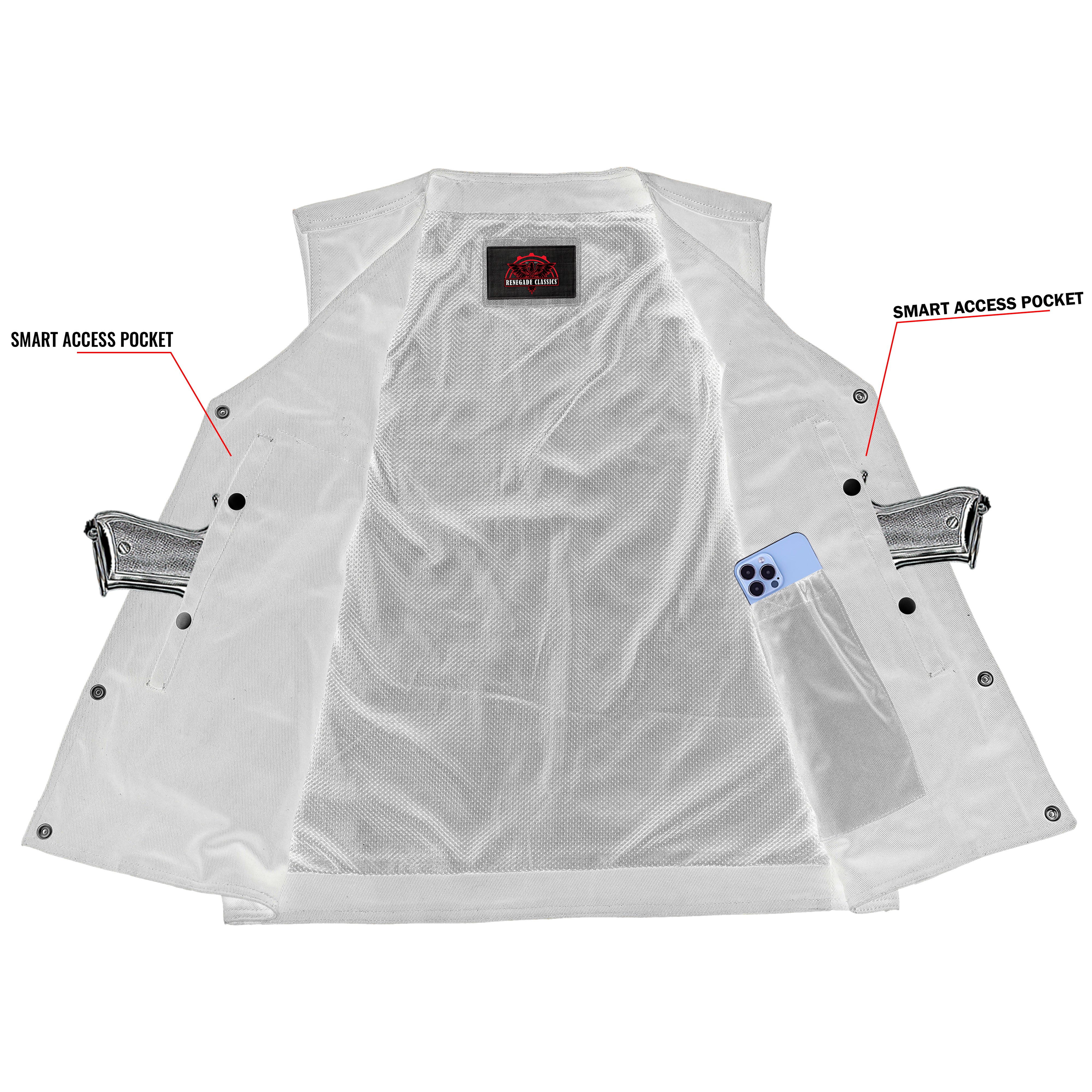 Black Shield™ Men's Black Denim Motorcycle Vest