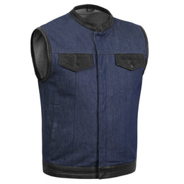 Dual-Tex™ Mens Denim Motorcycle Vest