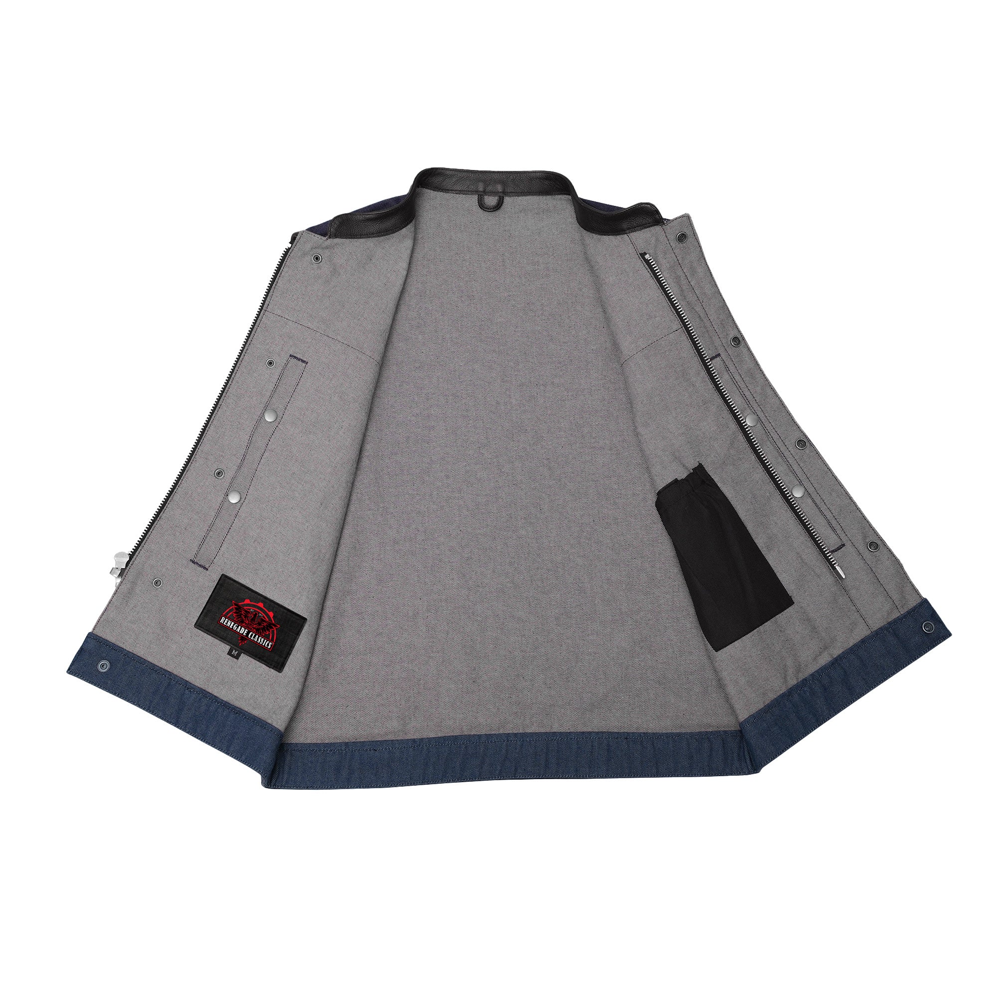 Dual-Tex™ Mens Denim Motorcycle Vest