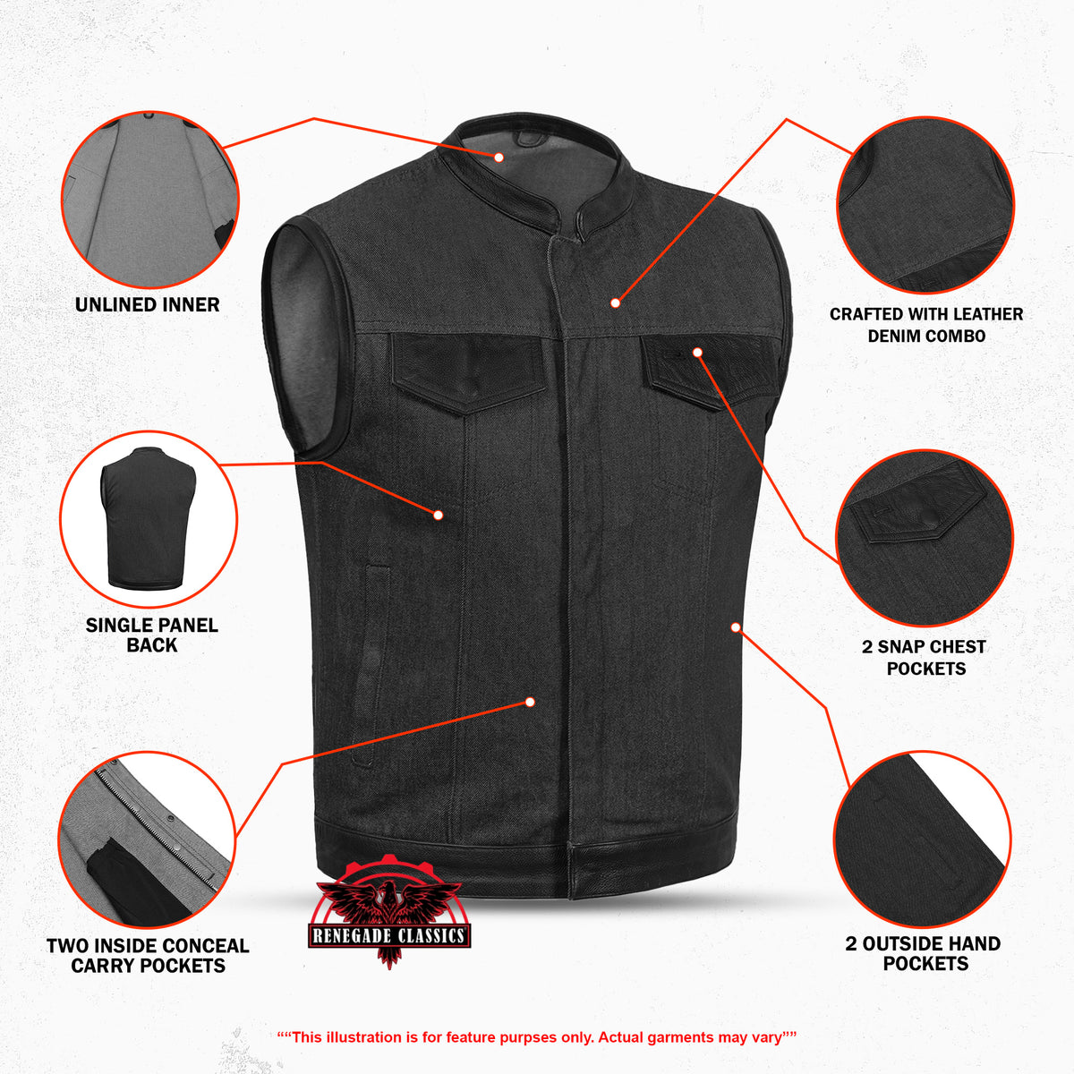 Blackridge™ Mens Denim Motorcycle Vest