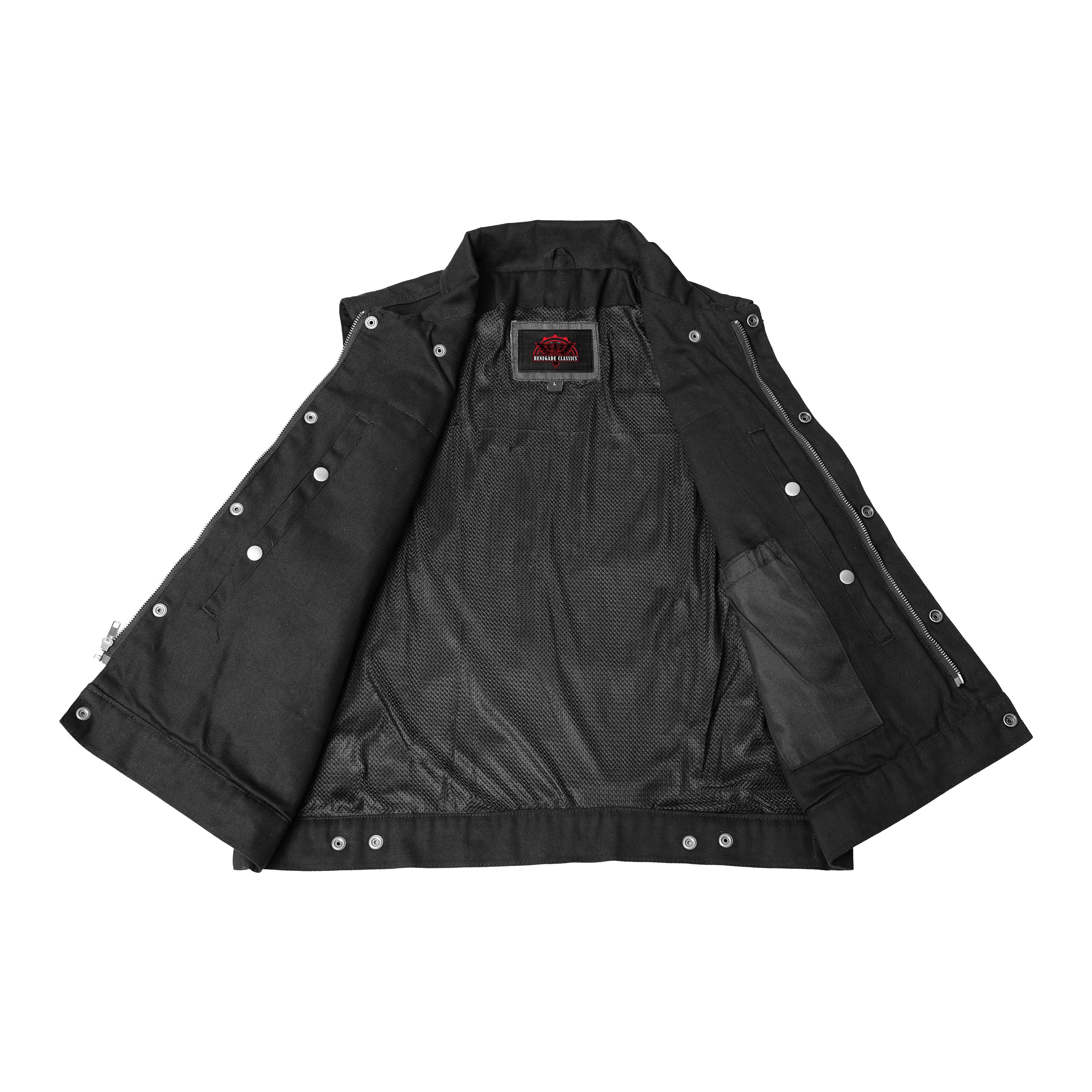 Dark Moto Mens Denim Motorcycle Vest
