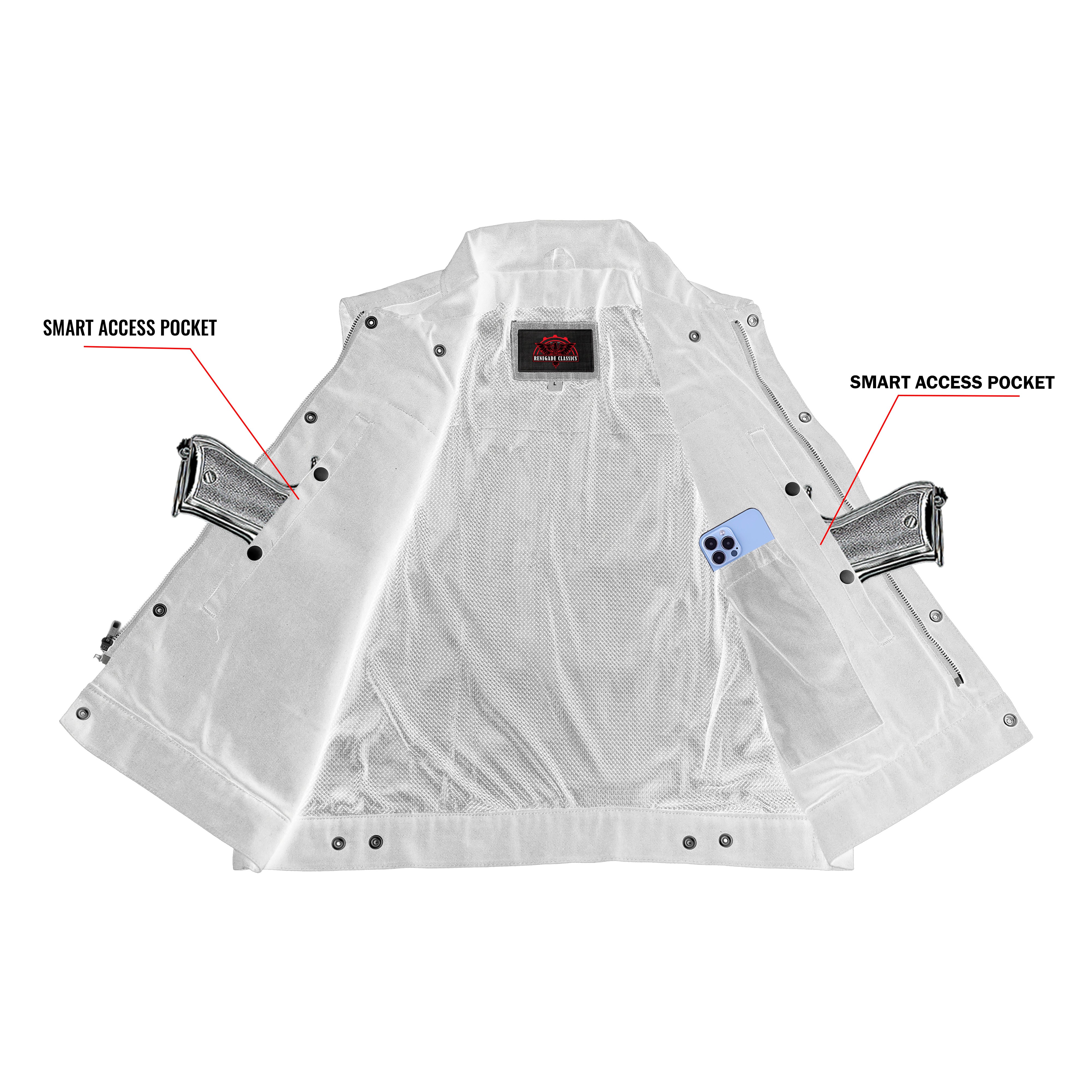 Dark Moto Mens Denim Motorcycle Vest