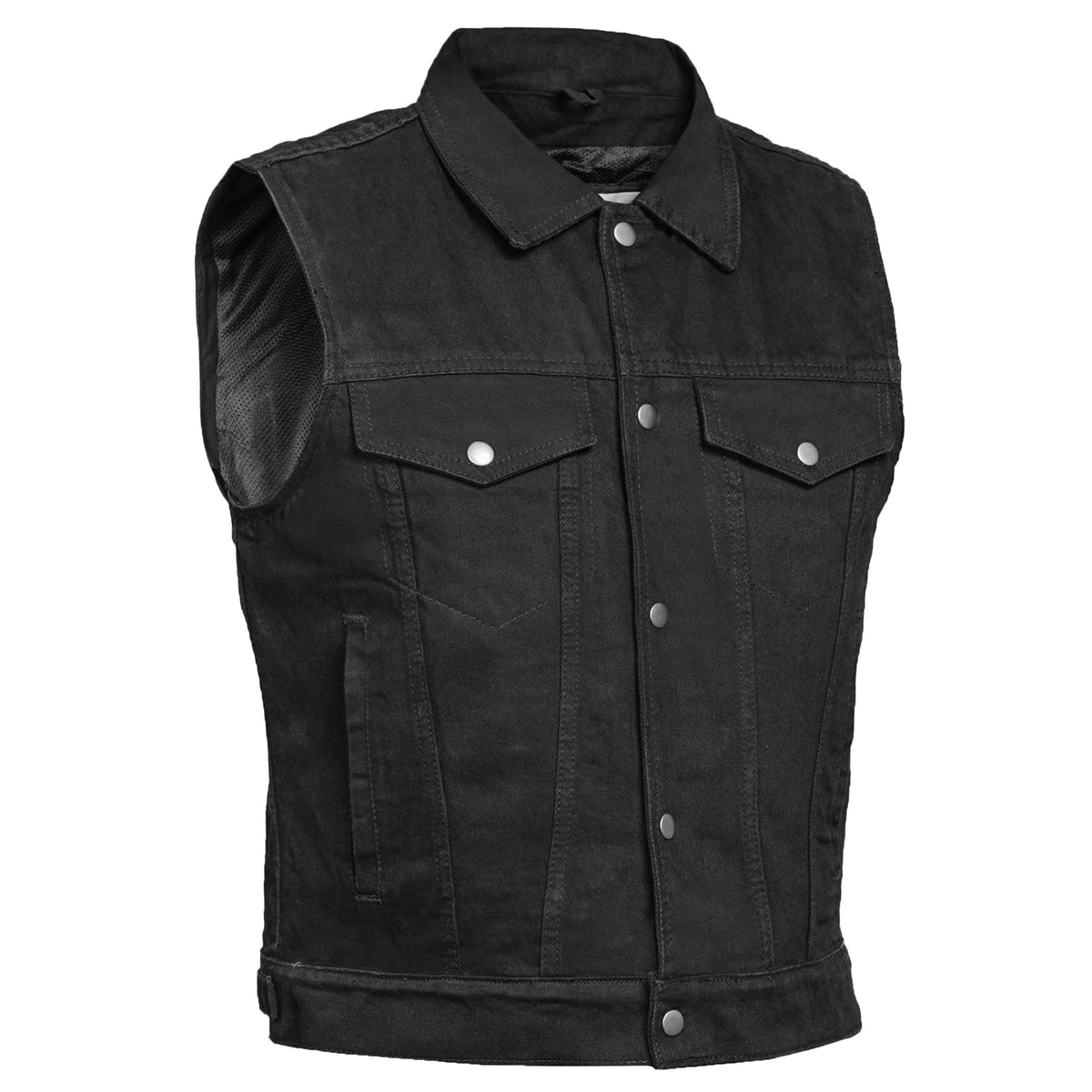 Dark Moto Mens Denim Motorcycle Vest