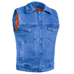 Blackguard™ Men's  Blue Denim Motorcycle Vest