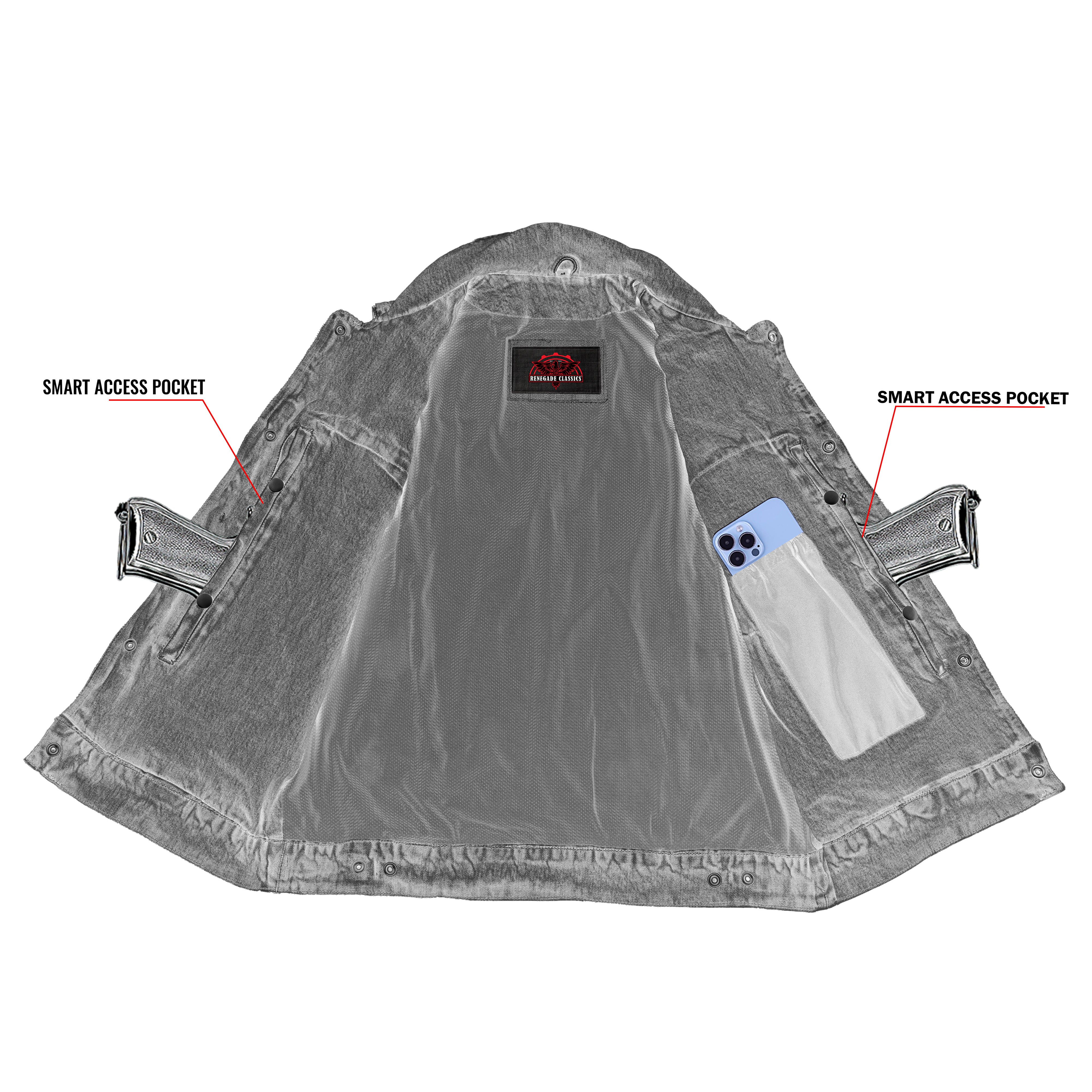 Bluebonnet™ Mens Denim Motorcycle Vest