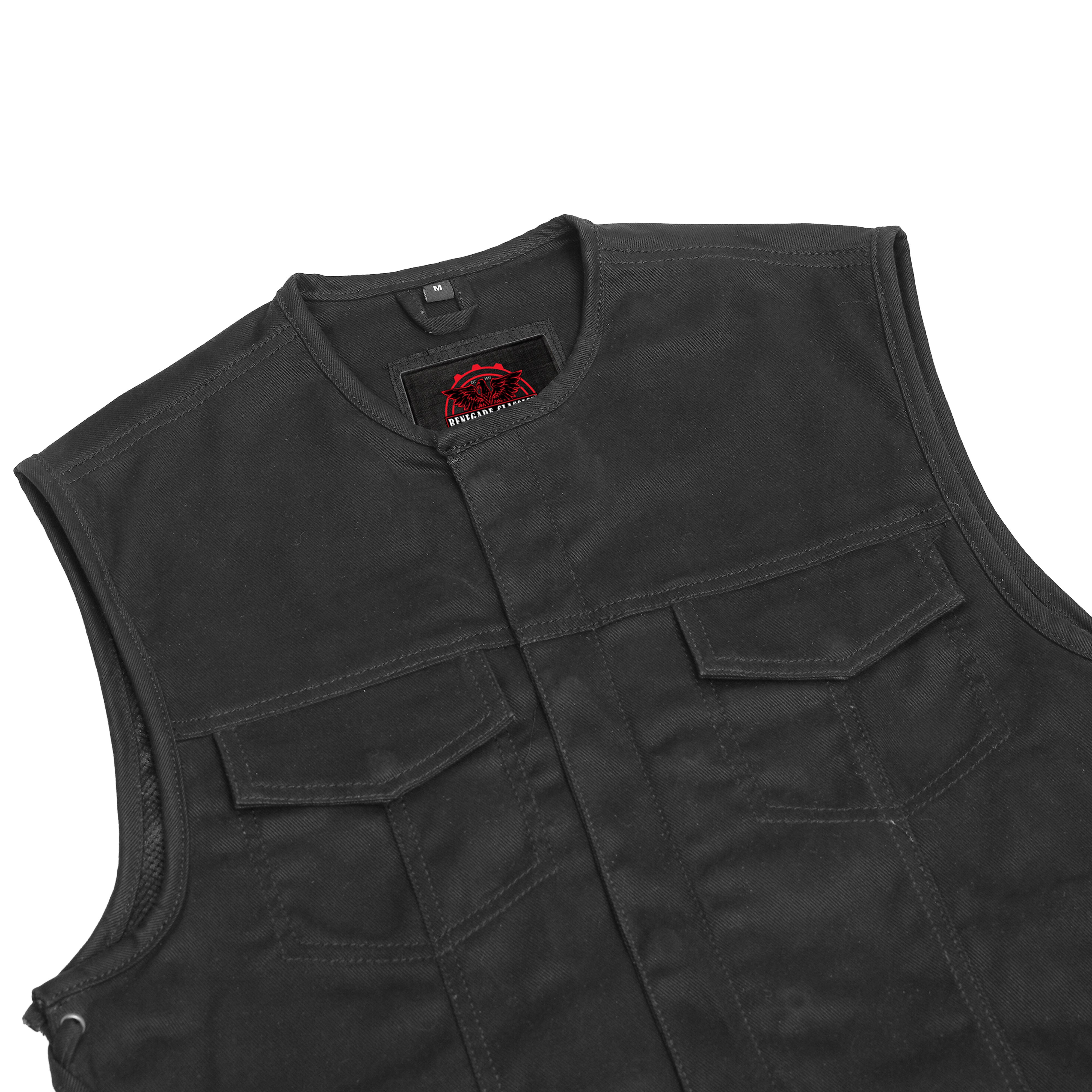Dark Terrain™ Men's Black Denim Motorcycle Vest