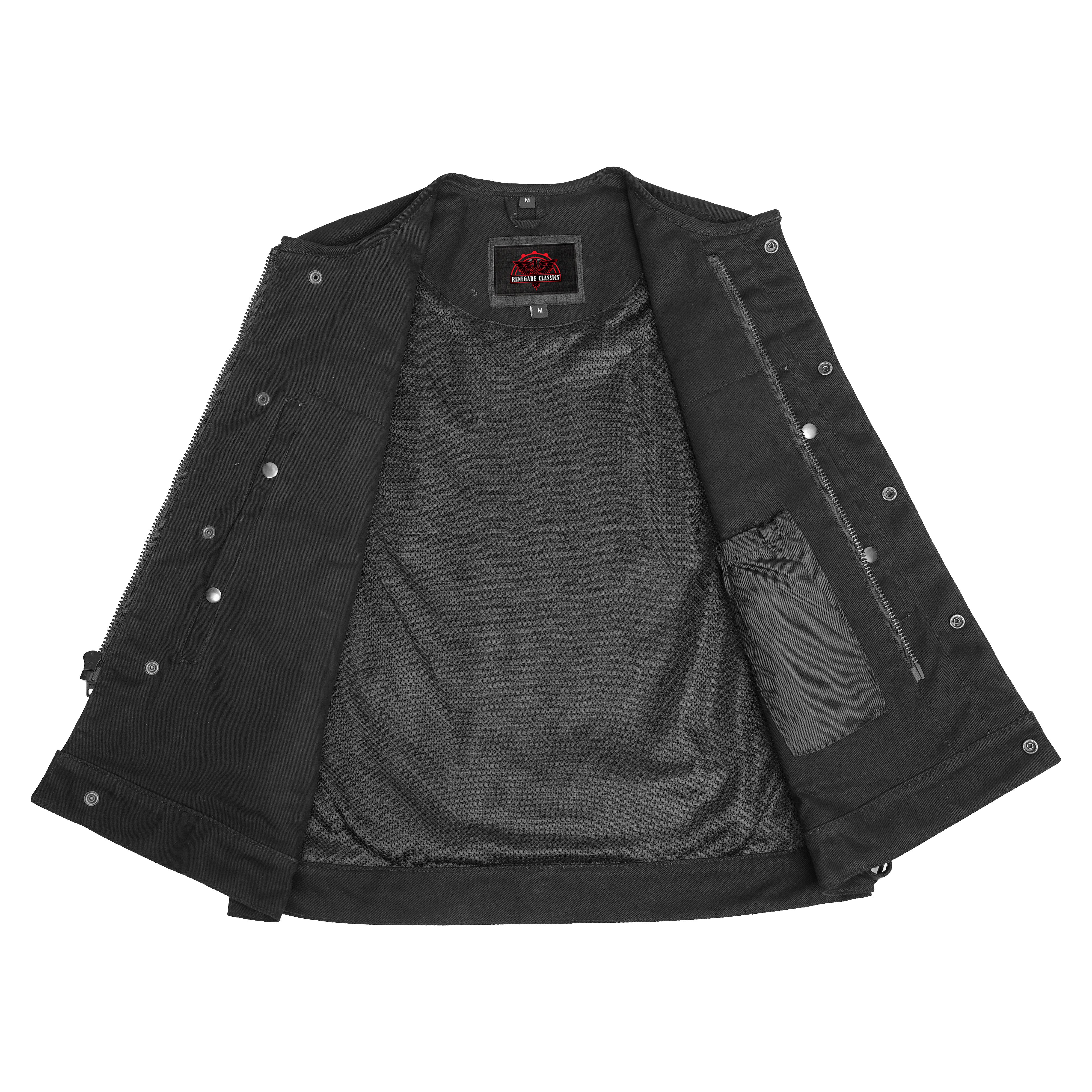 Dark Terrain™ Men's Black Denim Motorcycle Vest