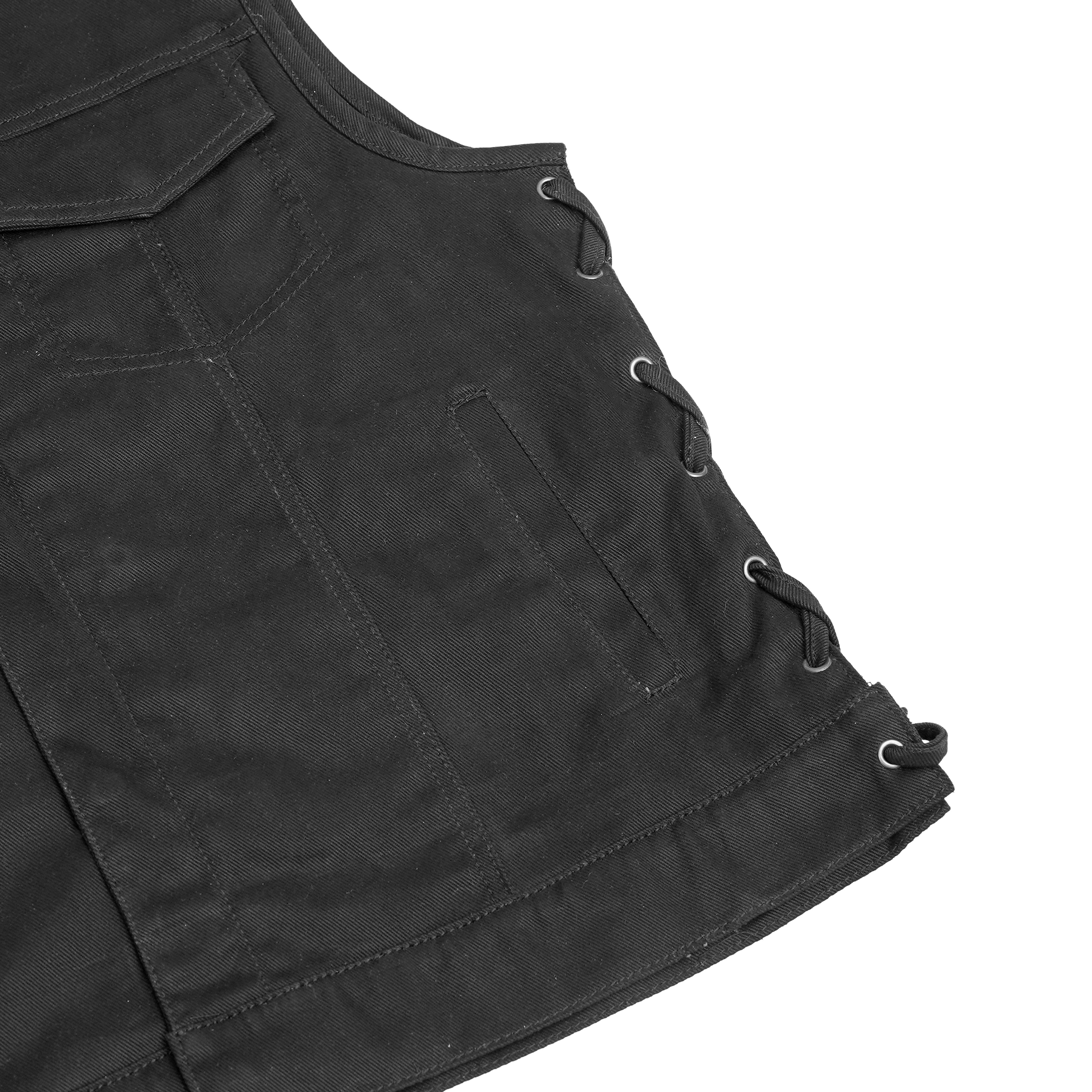 Dark Terrain™ Men's Black Denim Motorcycle Vest