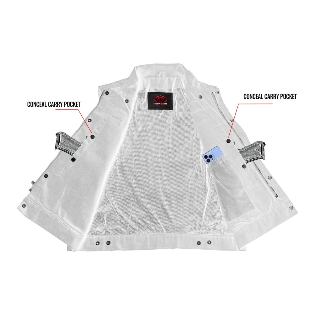 Darklock™ Mens Denim Motorcycle Vest