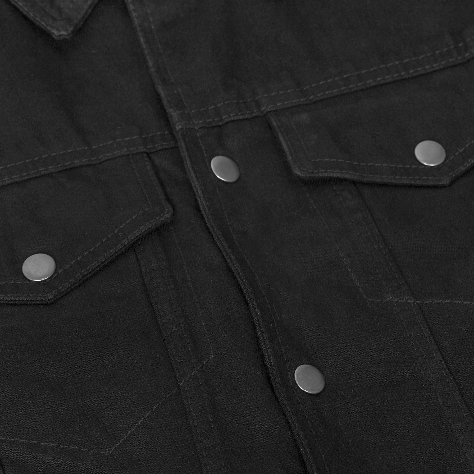 Darklock™ Men's Black Denim Motorcycle Vest
