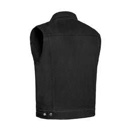 Darklock™ Men's Black Denim Motorcycle Vest