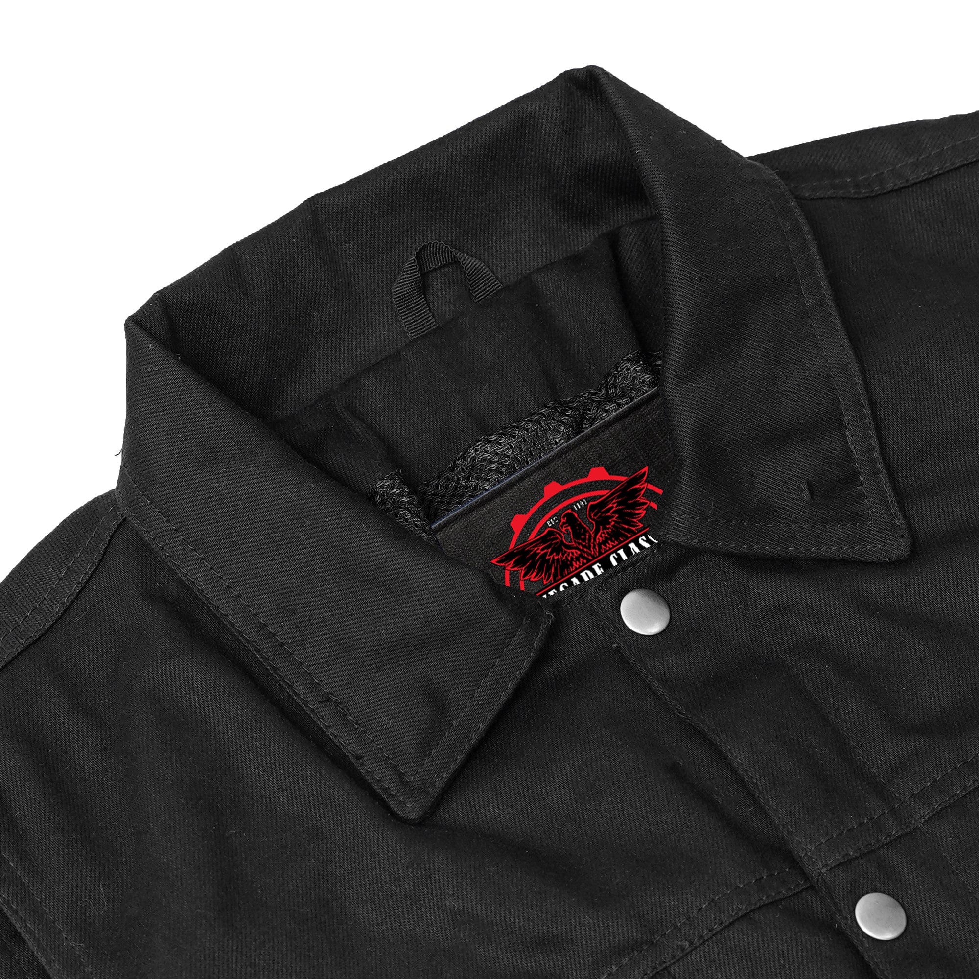 Darklock™ Men's Black Denim Motorcycle Vest