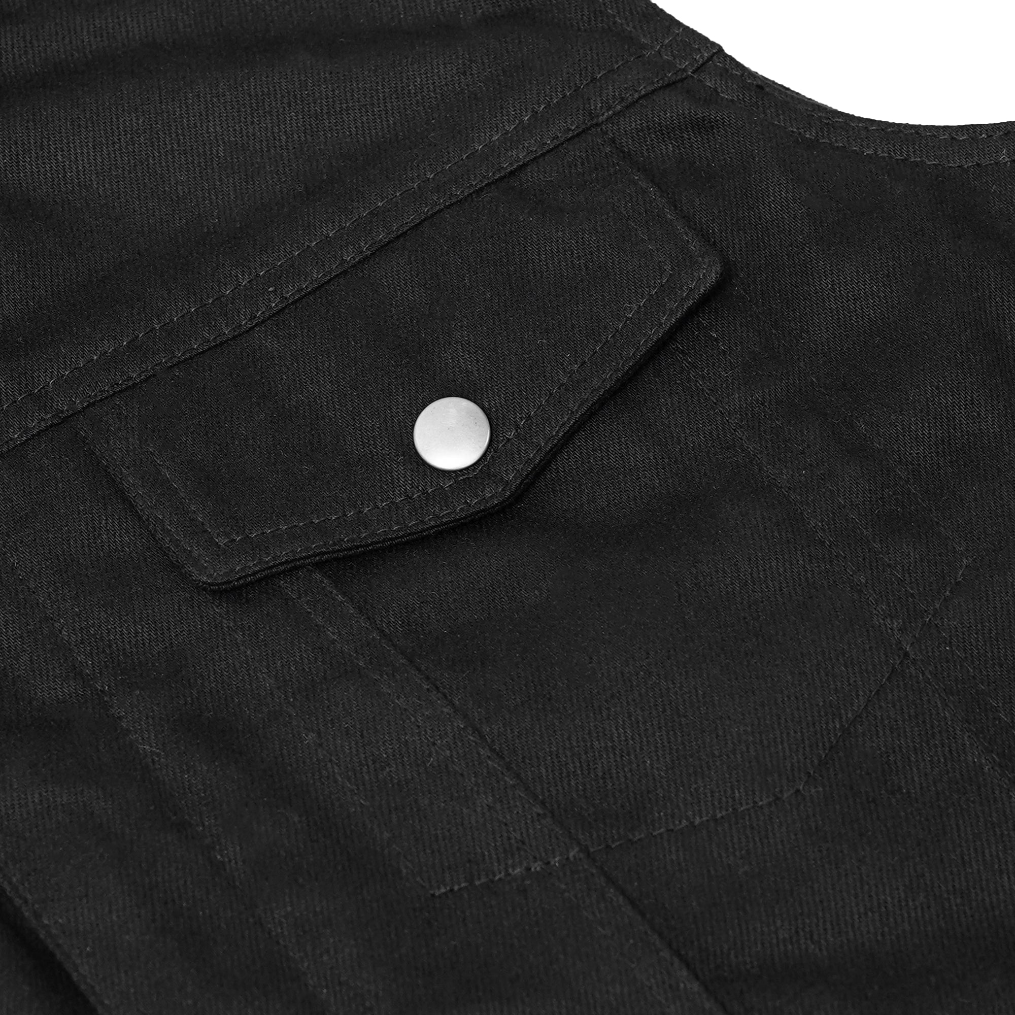 Darklock™ Men's Black Denim Motorcycle Vest
